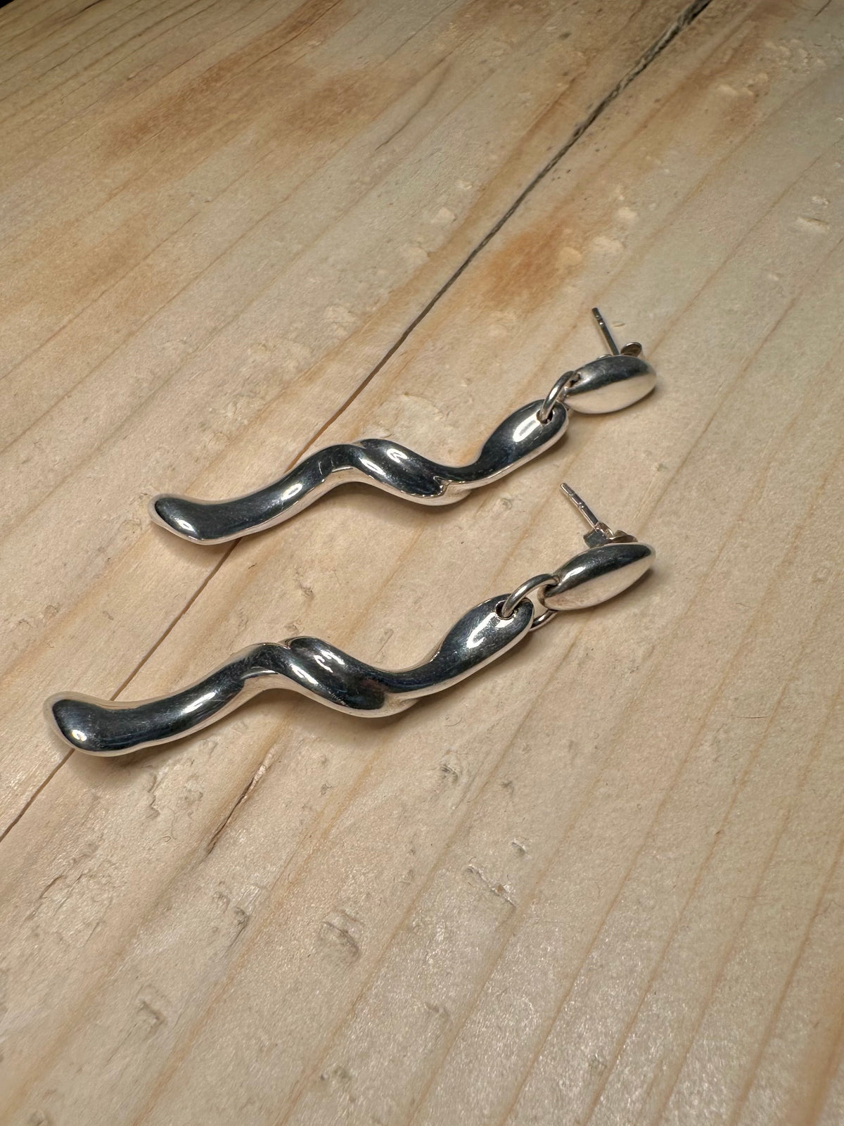 Curvy Wave 925 Sterling Silver Earrings