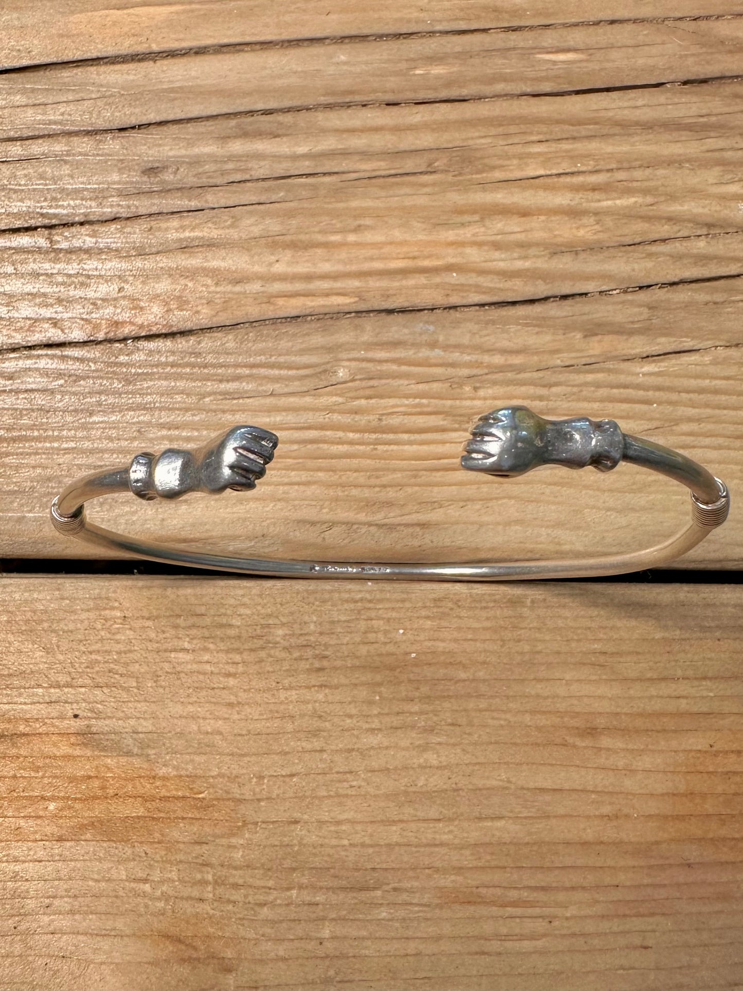 Vintage Fist 925 Silver Trinidad Cuff Bangle