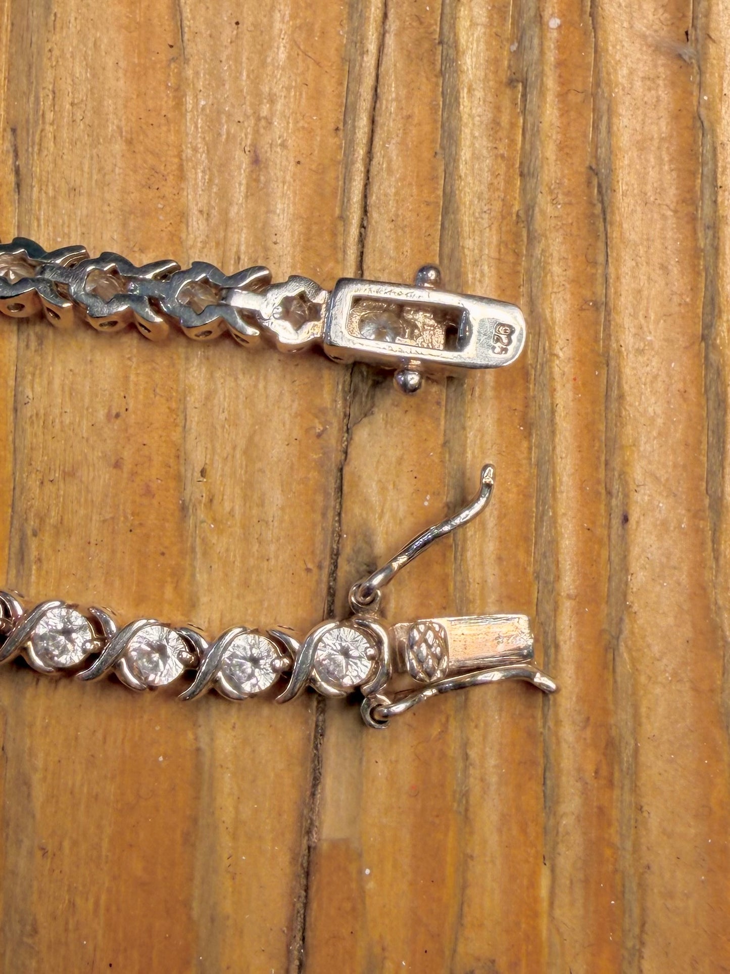 Tennis White Cubic Zirconia 925 Sterling Silver 7.25 inch Bracelet