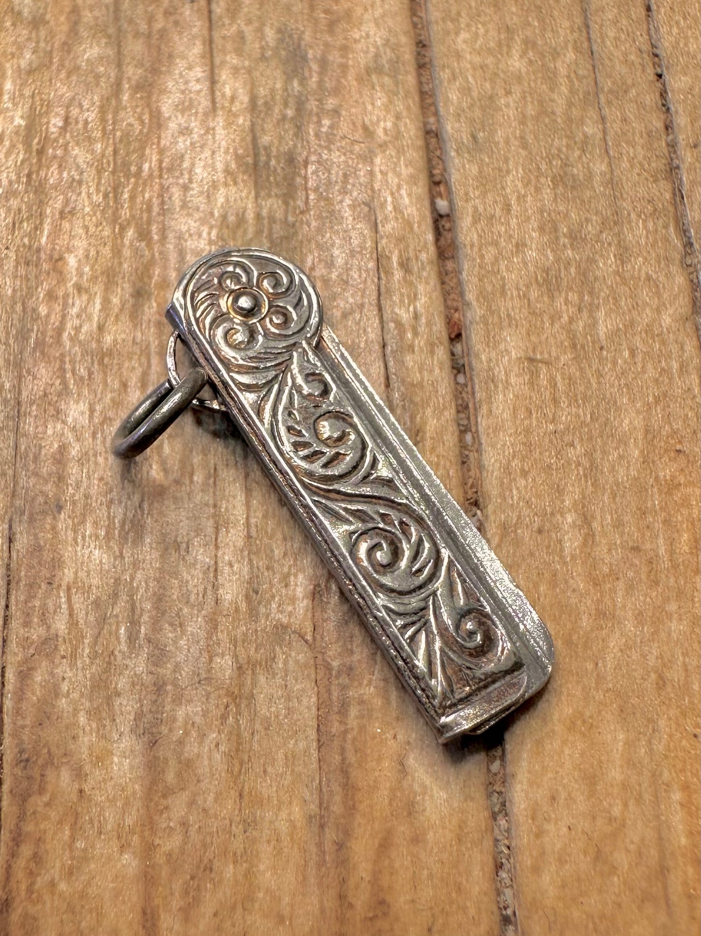 Vintage Gelenkklappkamm 925 Sterling Silber Anhänger