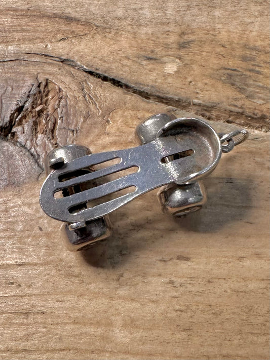 Vintage Roller Skate Moving Wheels 925 Silver Pendant