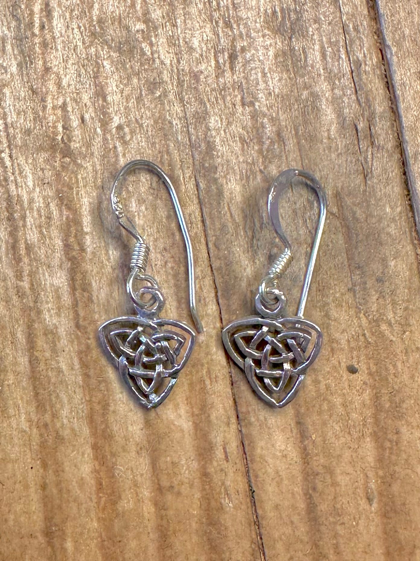 Celtic Triangle 925 Sterling Silver Earrings