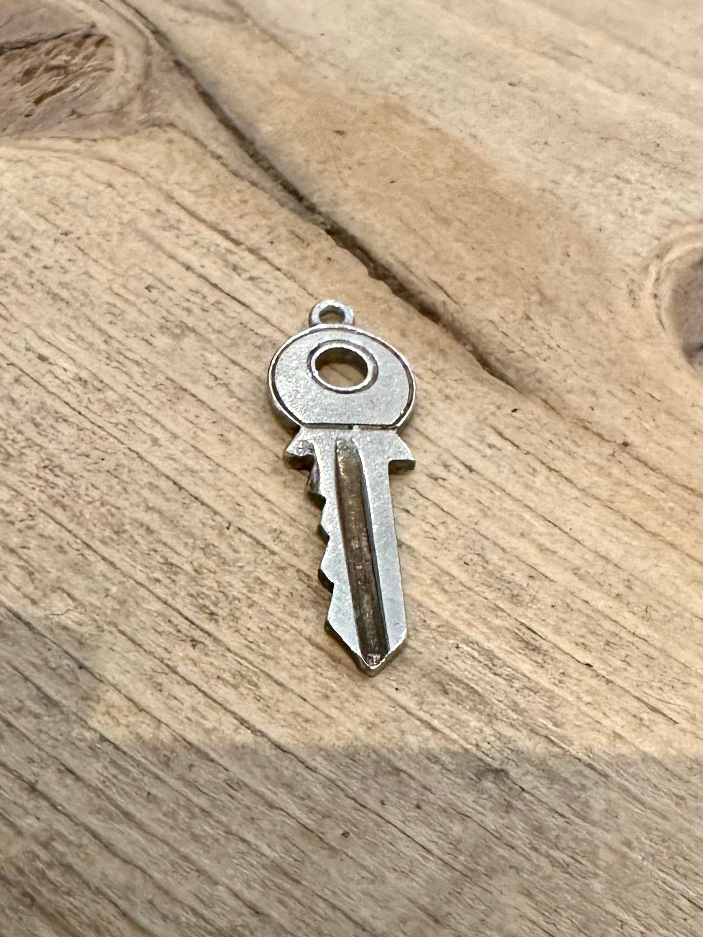 Vintage Key 925 Silver Charm Pendant