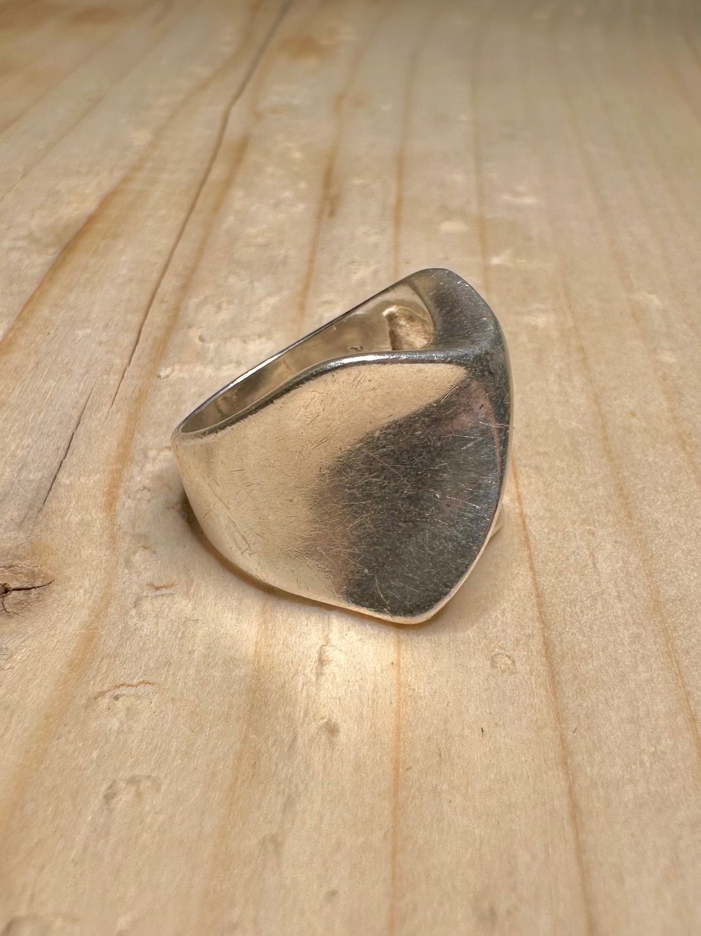 Abstract Modernist Chunky 925 Sterling Silver Size M Ring