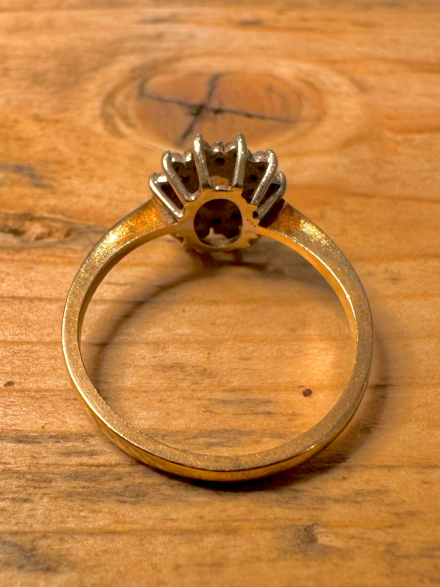 Vintage 1984 9ct Gold Opal and White Stone Size N Ring