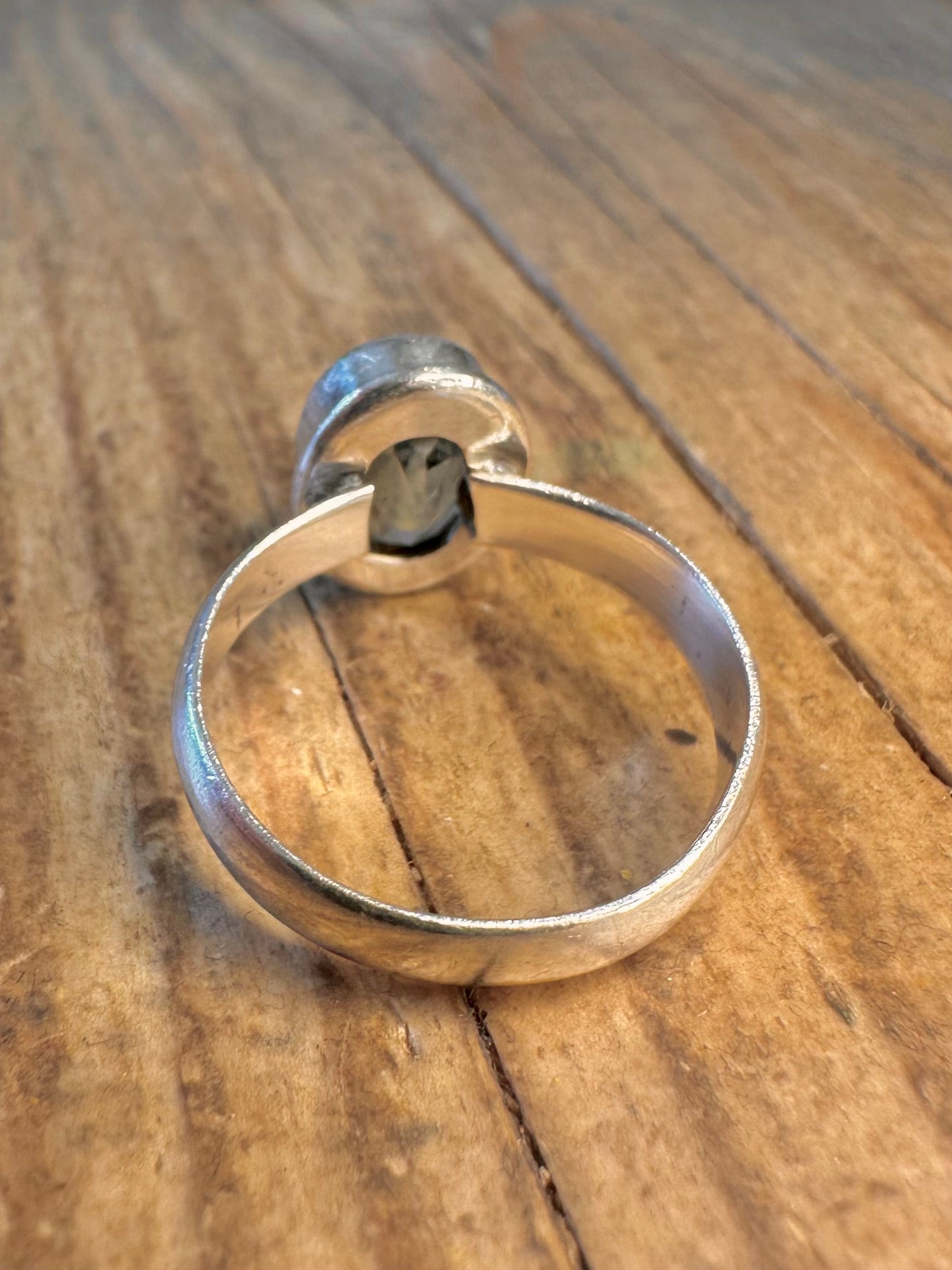 Blue Topaz 925 Sterling Silver Size P Ring