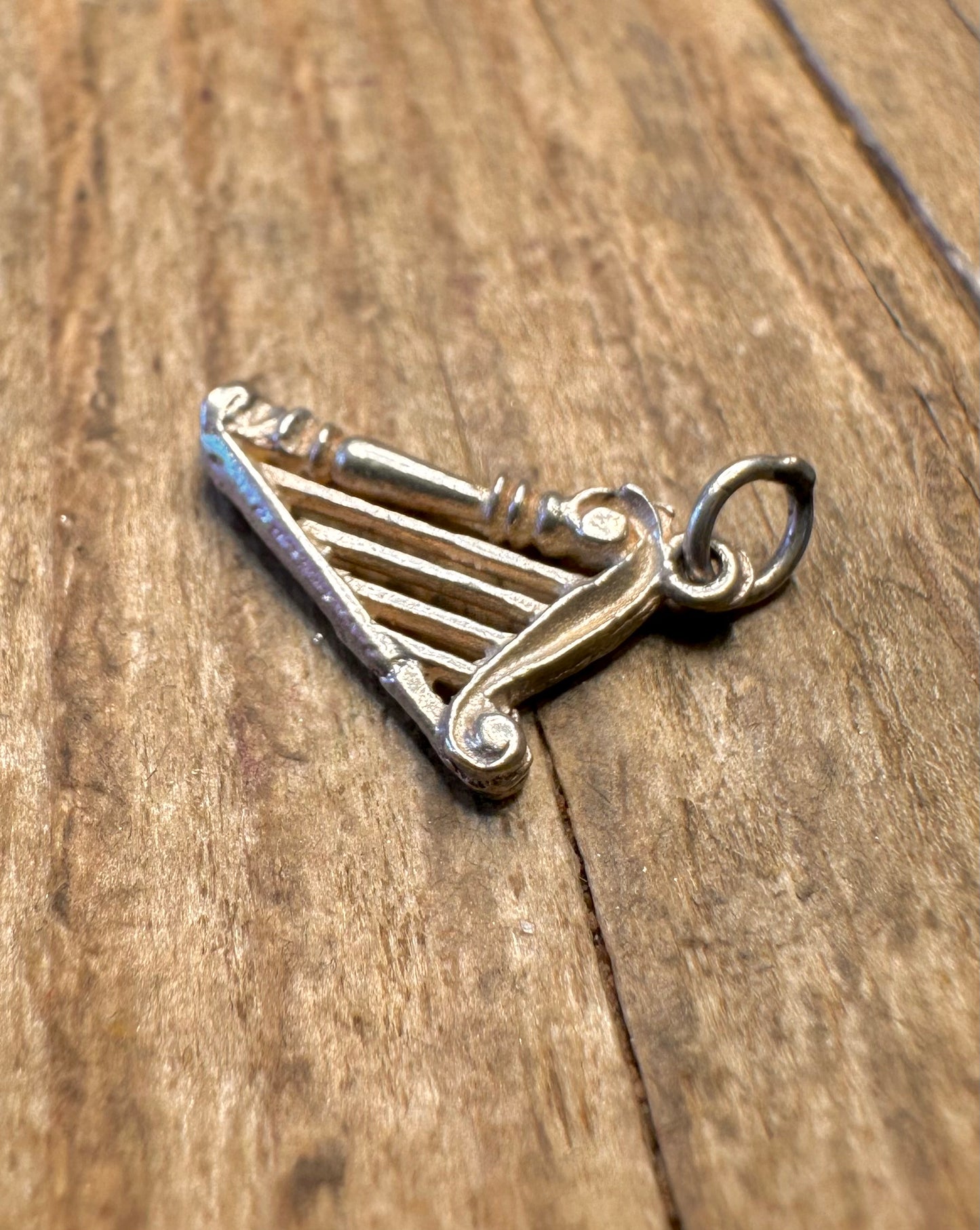 Keltische Irische Harfe 925 Sterling Silber Charm Anhänger