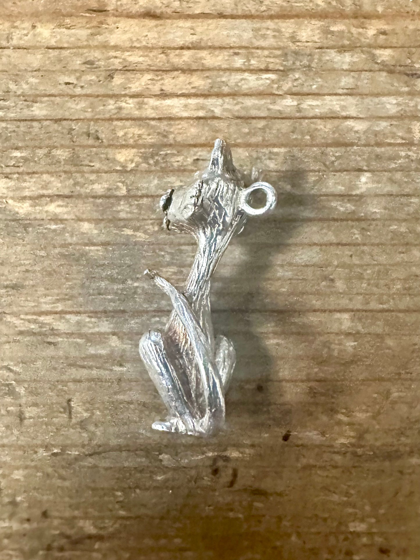 Vintage Large Cat Solid 925 Silver Charm Pendant