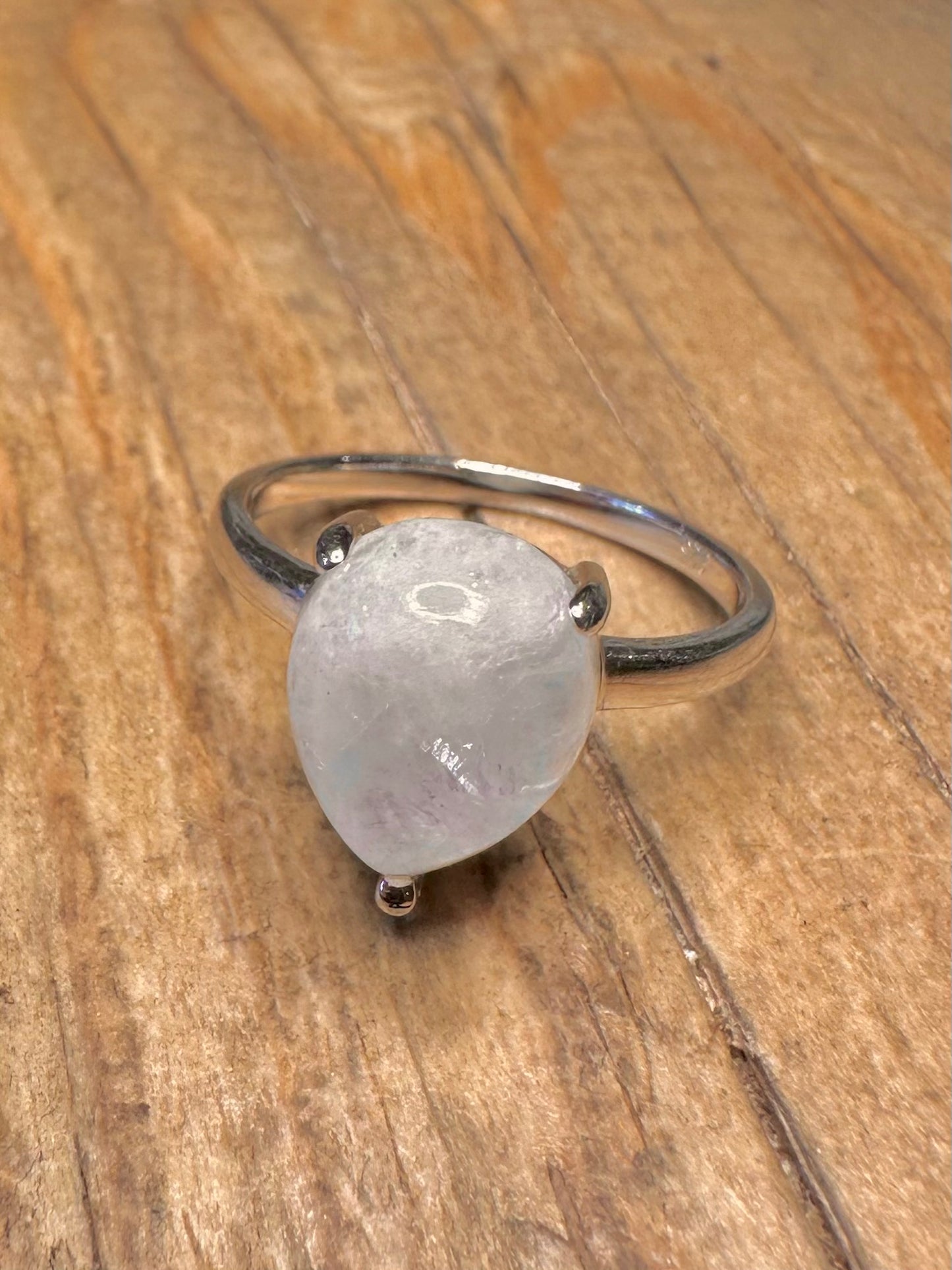 Modern Moonstone 925 Sterling Silver Size S Ring