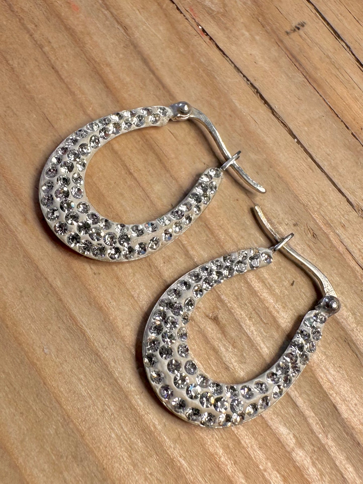 Modernist CZ Hoops 925 Sterling Silver Earrings