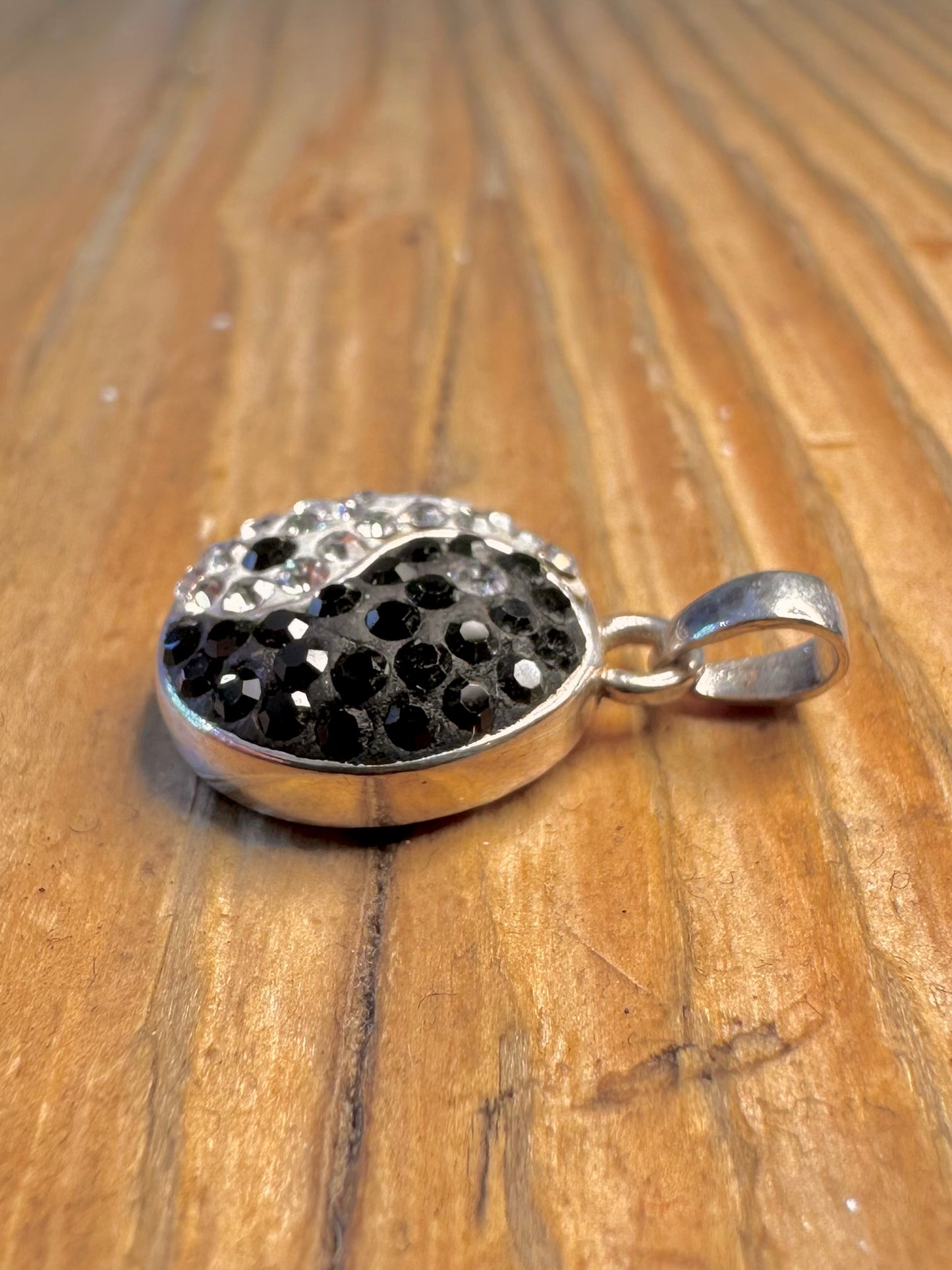 Ying and Yang CZ Stones 925 Sterling Silver Pendant