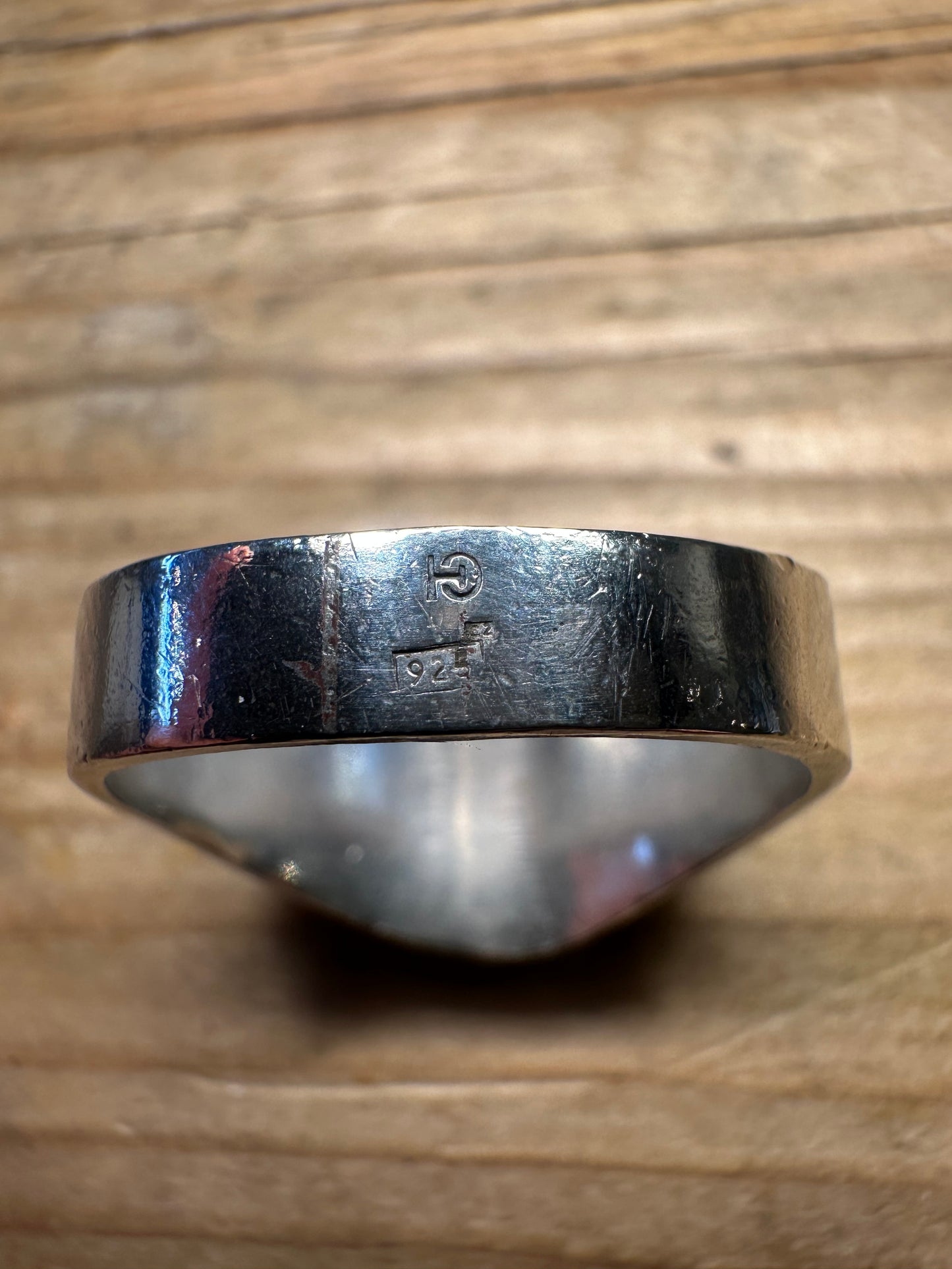 Vintage Ten Interlocking Syllables Kalachakra 925 Sterling Silver Y1/2 Ring
