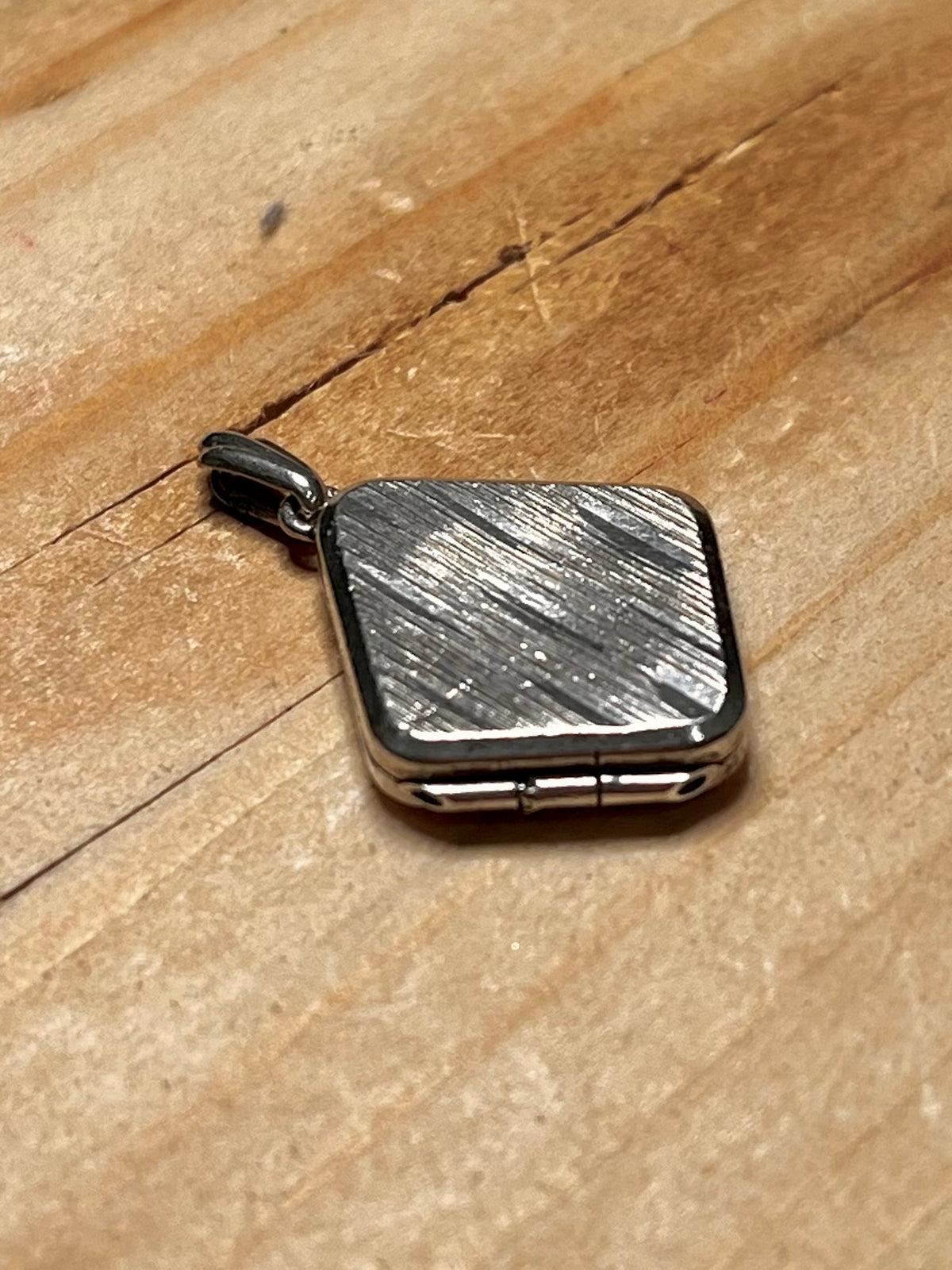 Diamond Shaped Textured Locket 925 Sterling Silver Pendant