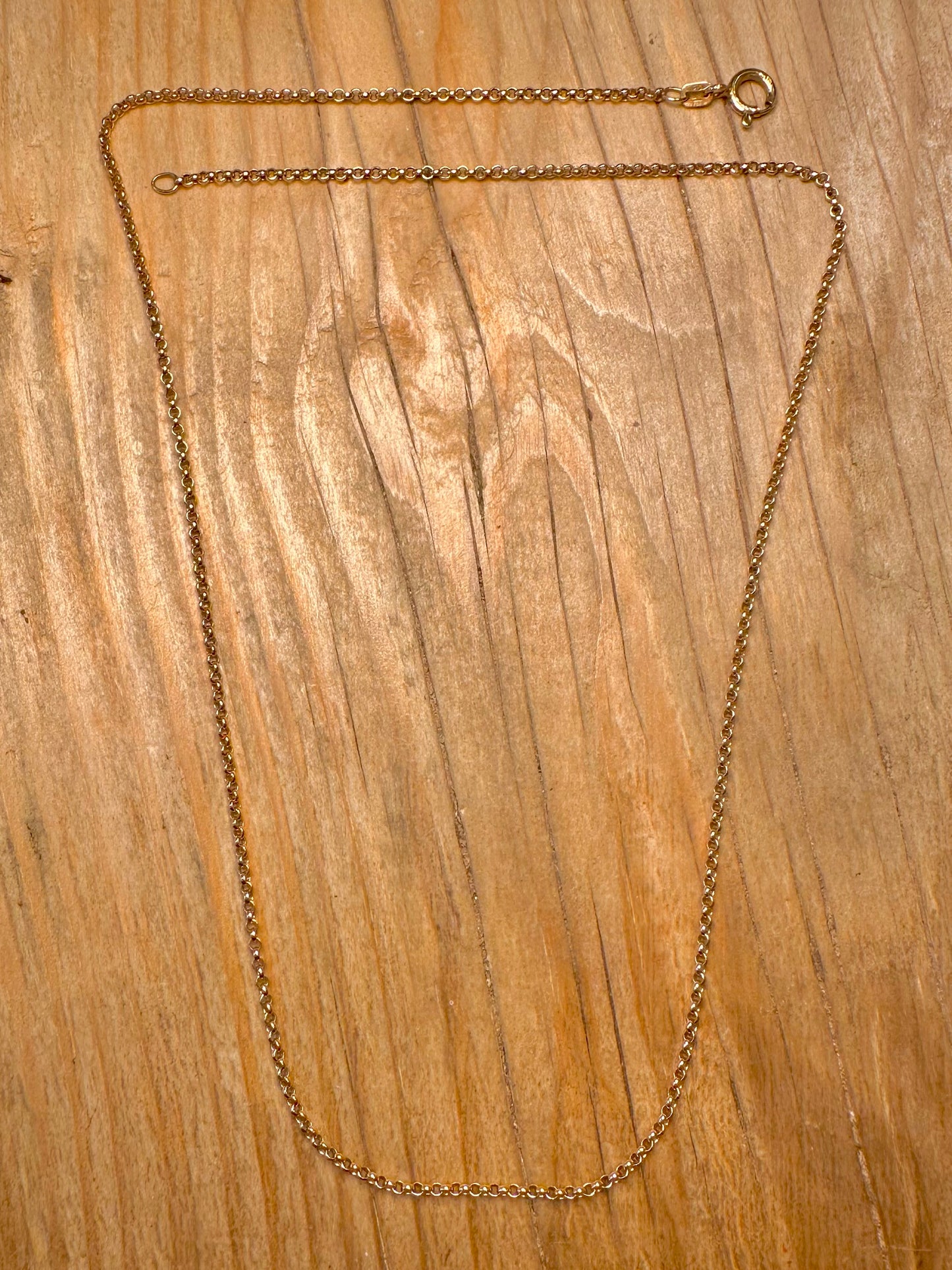 Vintage 1980 9ct Gold 375 Belcher Chain 20.6 inch Necklace