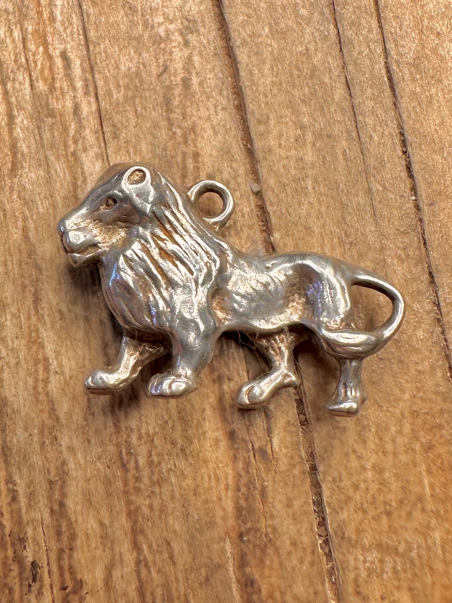 Vintage 1972 Löwe aus massivem 925er Sterlingsilber, Anhänger