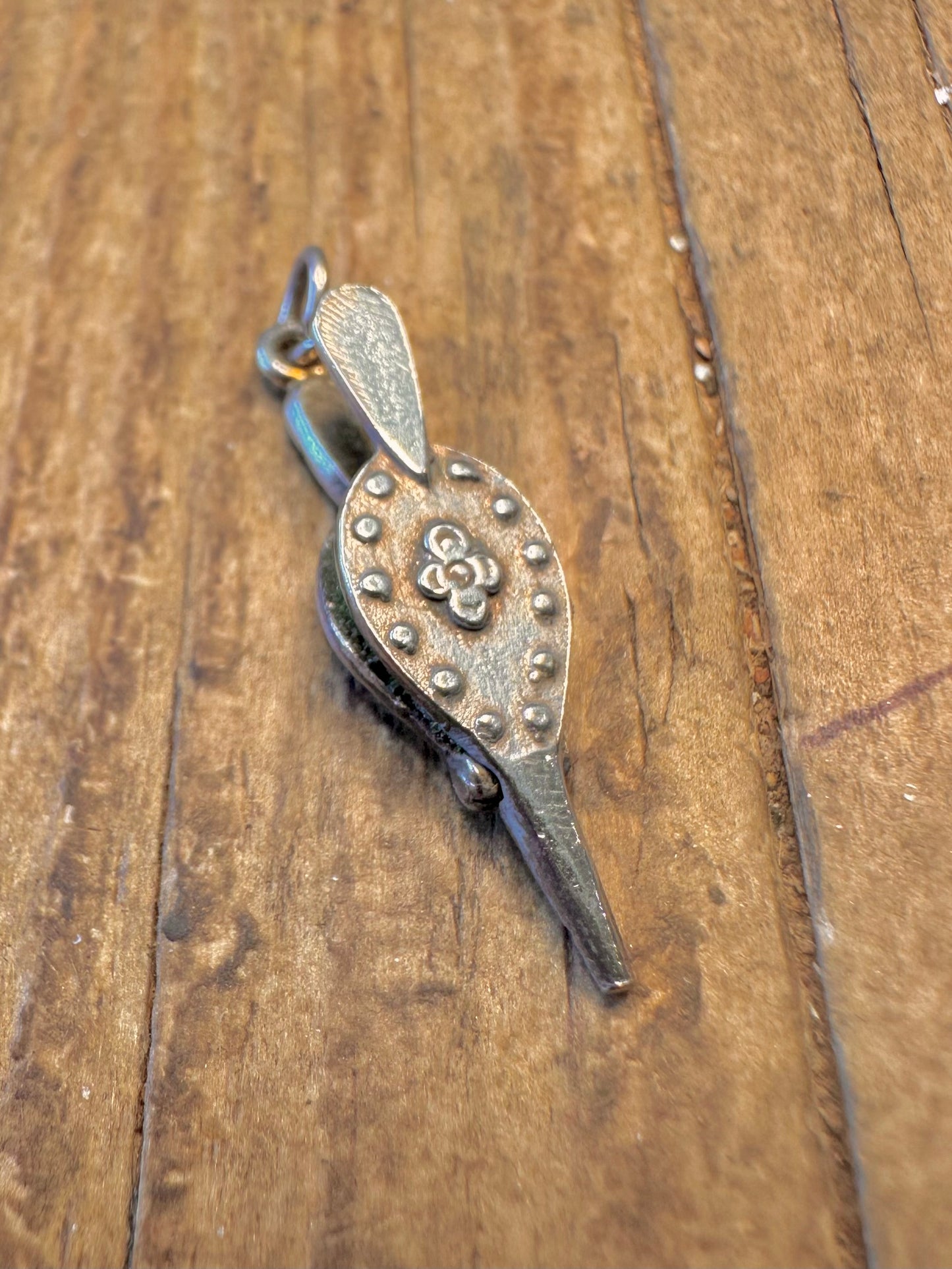 Fireside Bellows Moving with Sponge 925 Sterling Silver Charm Pendant