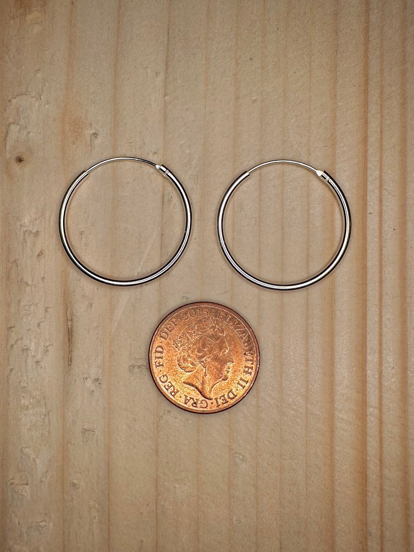 Thin Hoop 925 Sterling Silver Earrings