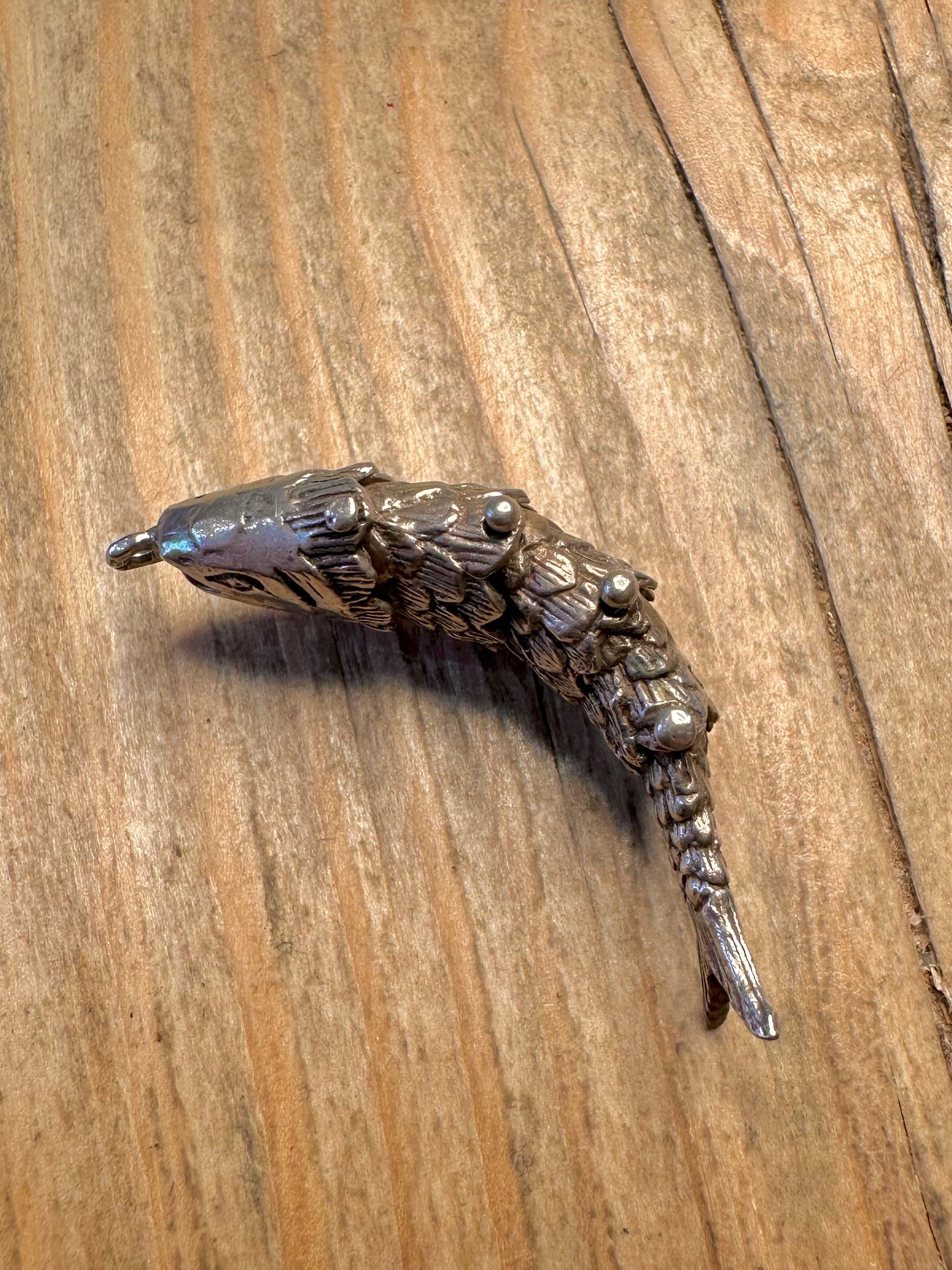 Vintage Articulated Fish 925 Sterling Silver Pendant