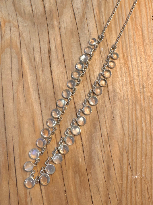 Modern Moonstone 925 Silver 16.5 inch Necklace