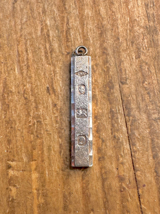 Ingot 1978 Textured 925 Sterling Silver Pendant
