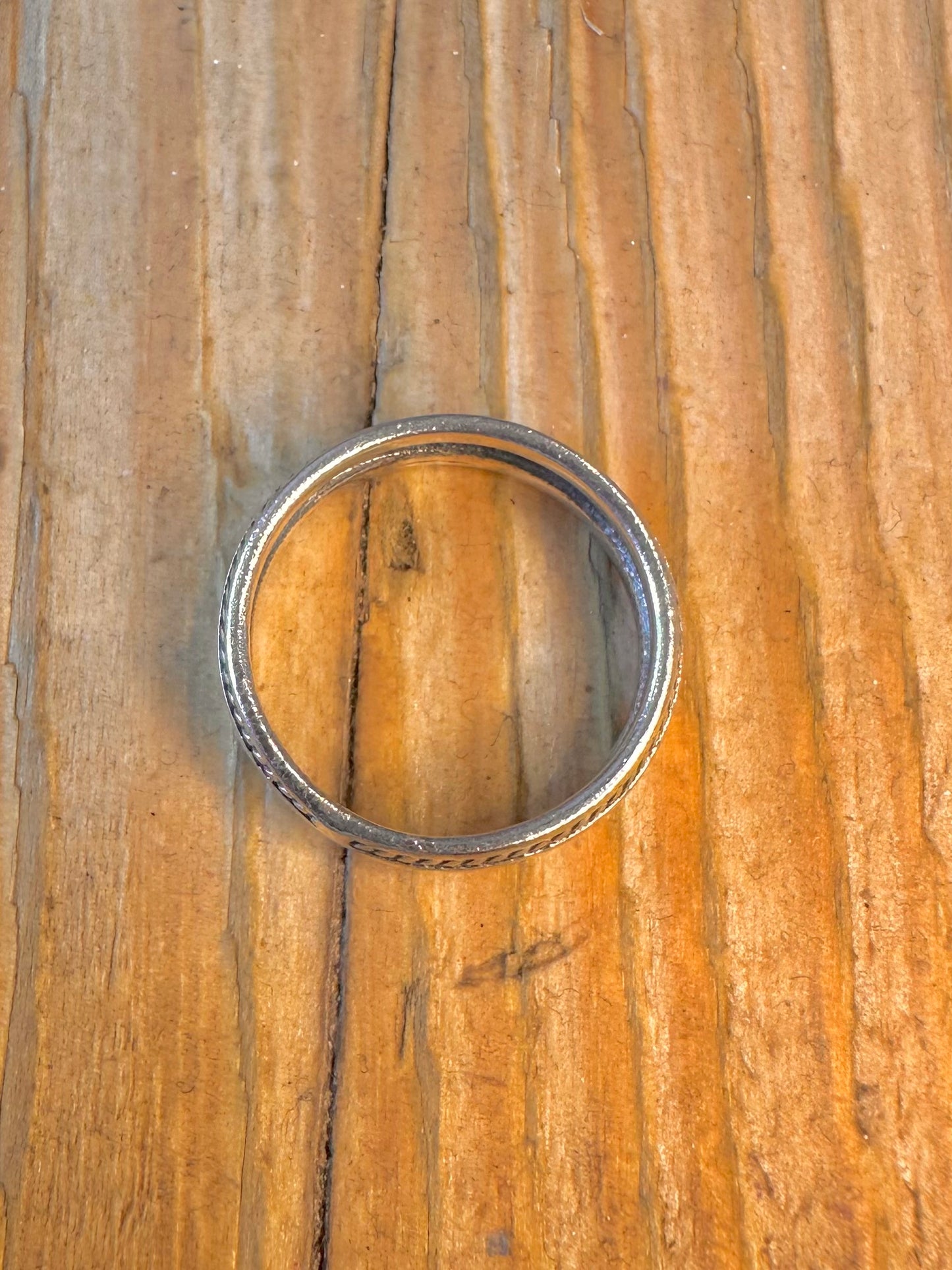Band Twisted Rope Edge 925 Sterling Silver Size Q Ring
