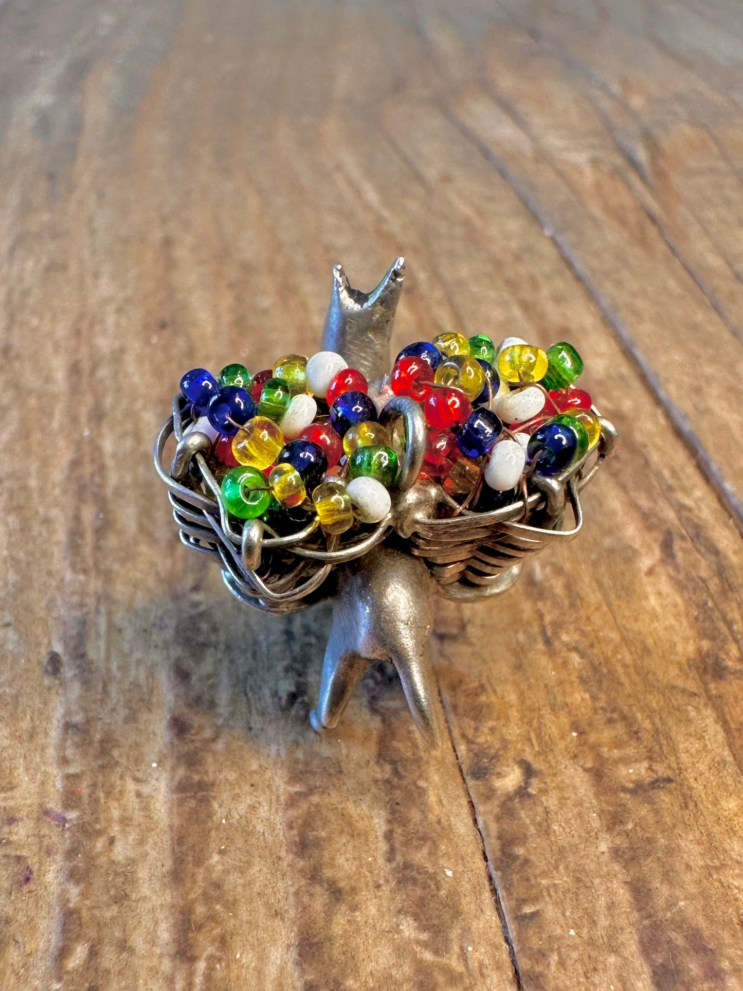 Donkey with Multi Coloured Beads 925 Sterling Silver Charm Pendant