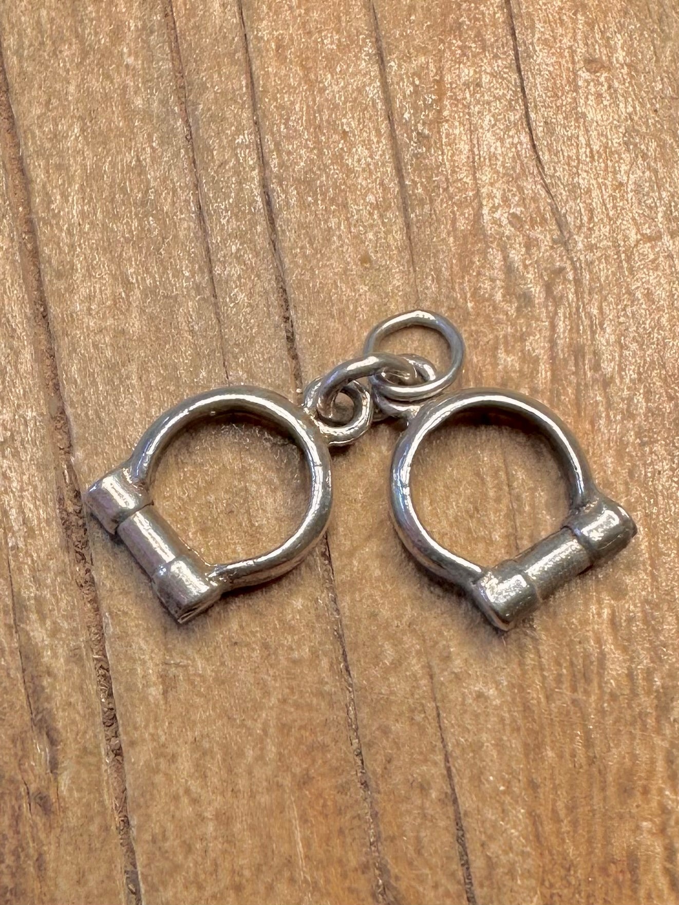 Vintage Stirrup Pair 925 Sterling Silver Charm Pendant