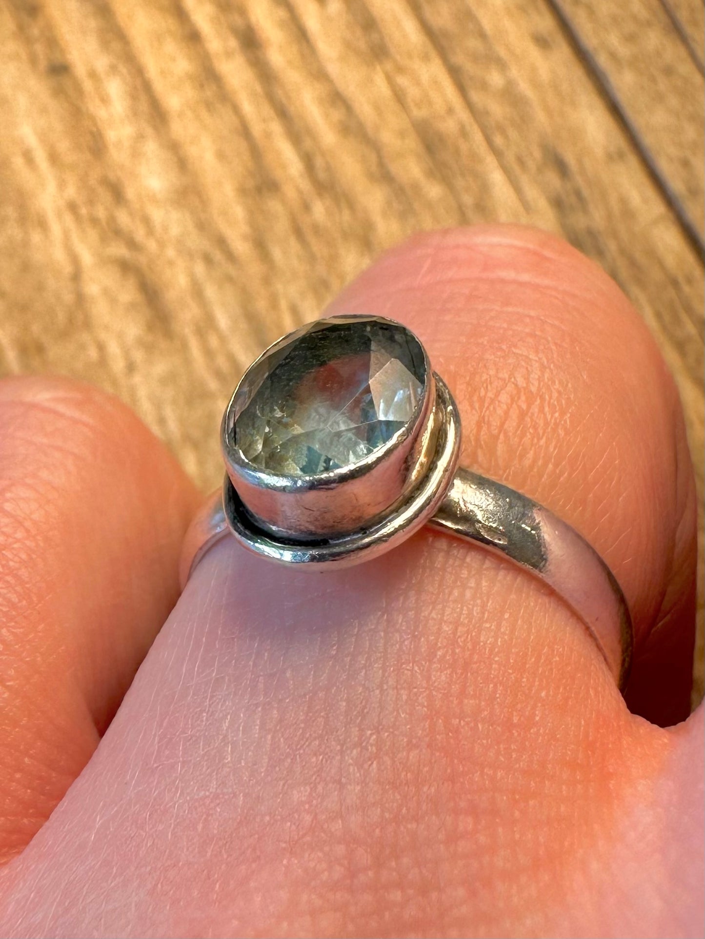 Blue Topaz 925 Sterling Silver Size P Ring