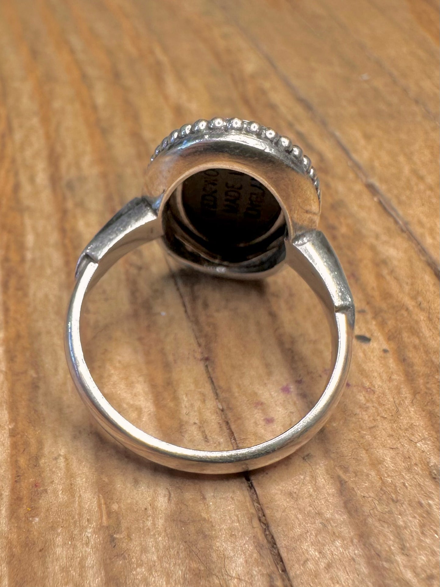 Vintage 1975 Black Cameo Wedgwood Made in England 925 Sterling Silver Hallmarked Size L1/2 Ring
