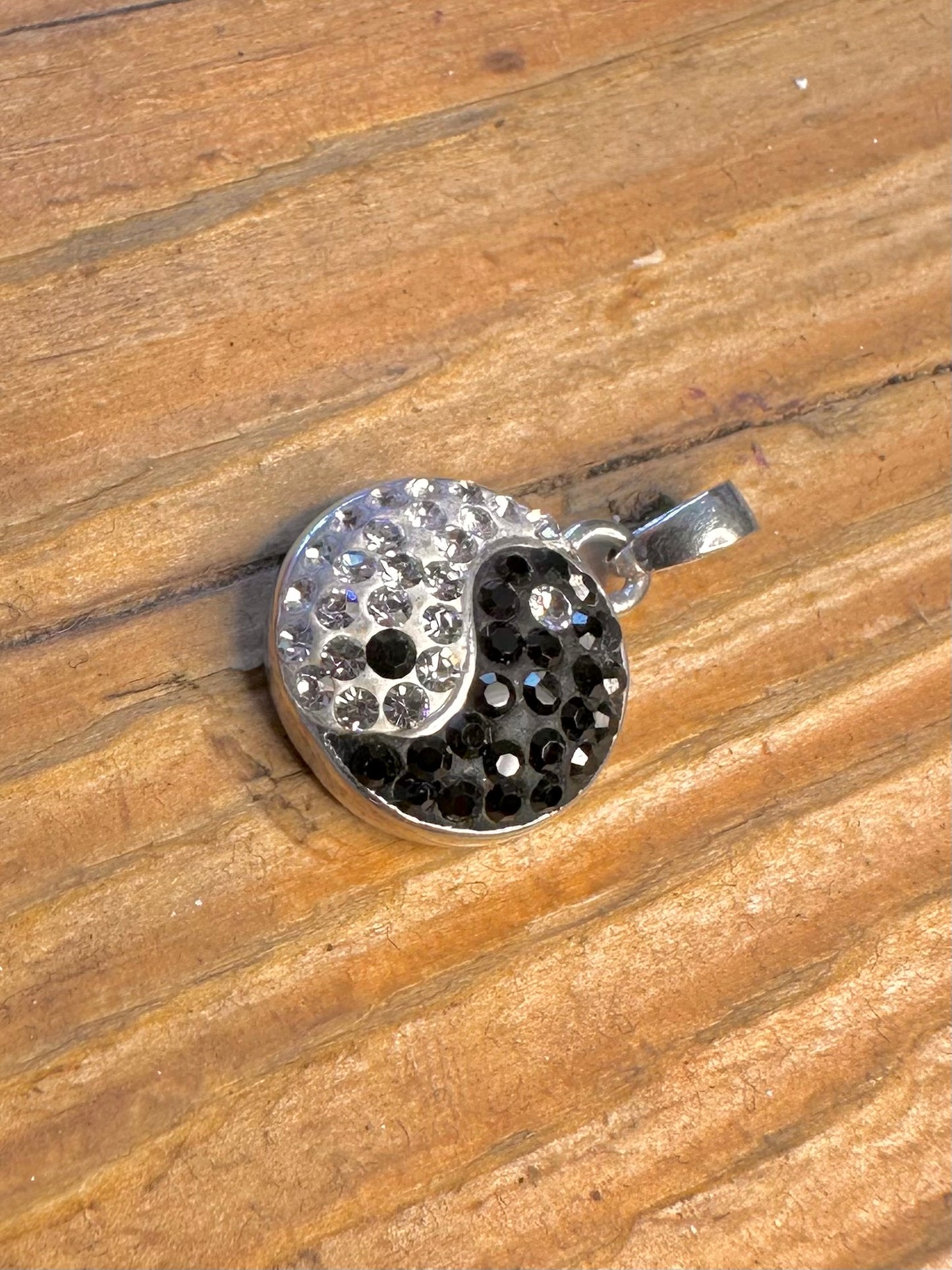Ying and Yang CZ Stones 925 Sterling Silver Pendant