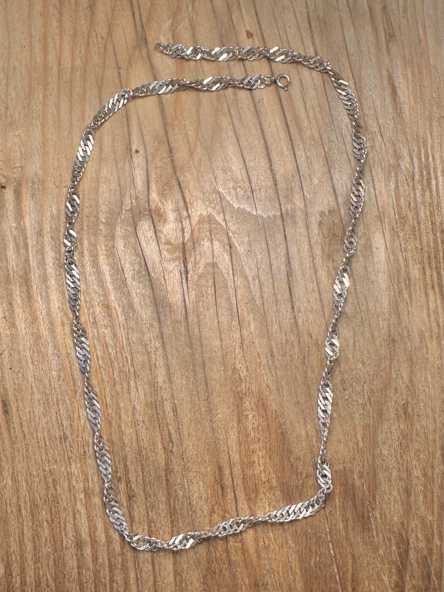 Vintage Singapore Link 925 Sterling Silver 21 inch Necklace
