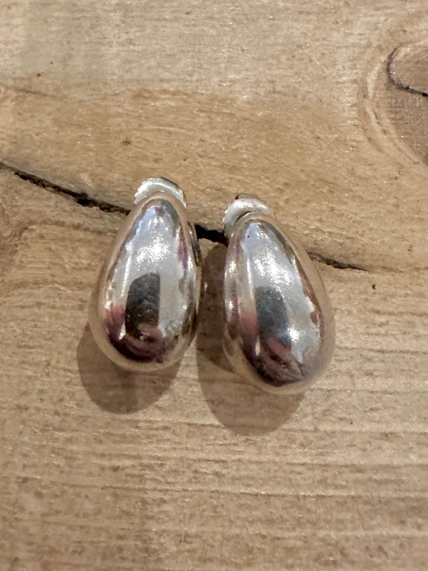 Modernist Chunky Stud 925 Silver Earrings