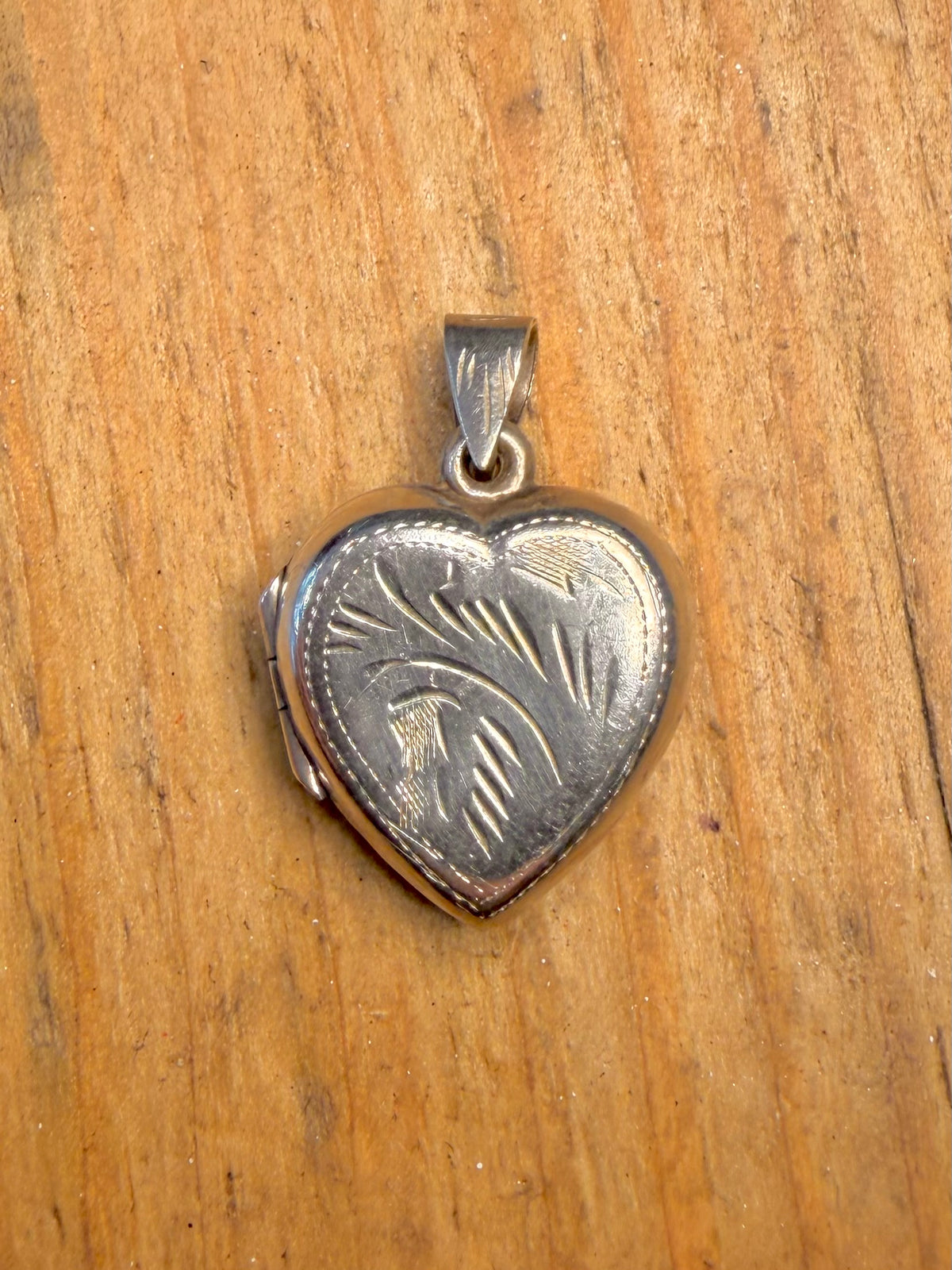 Heart Engraved Locket 925 Sterling Silver Pendant