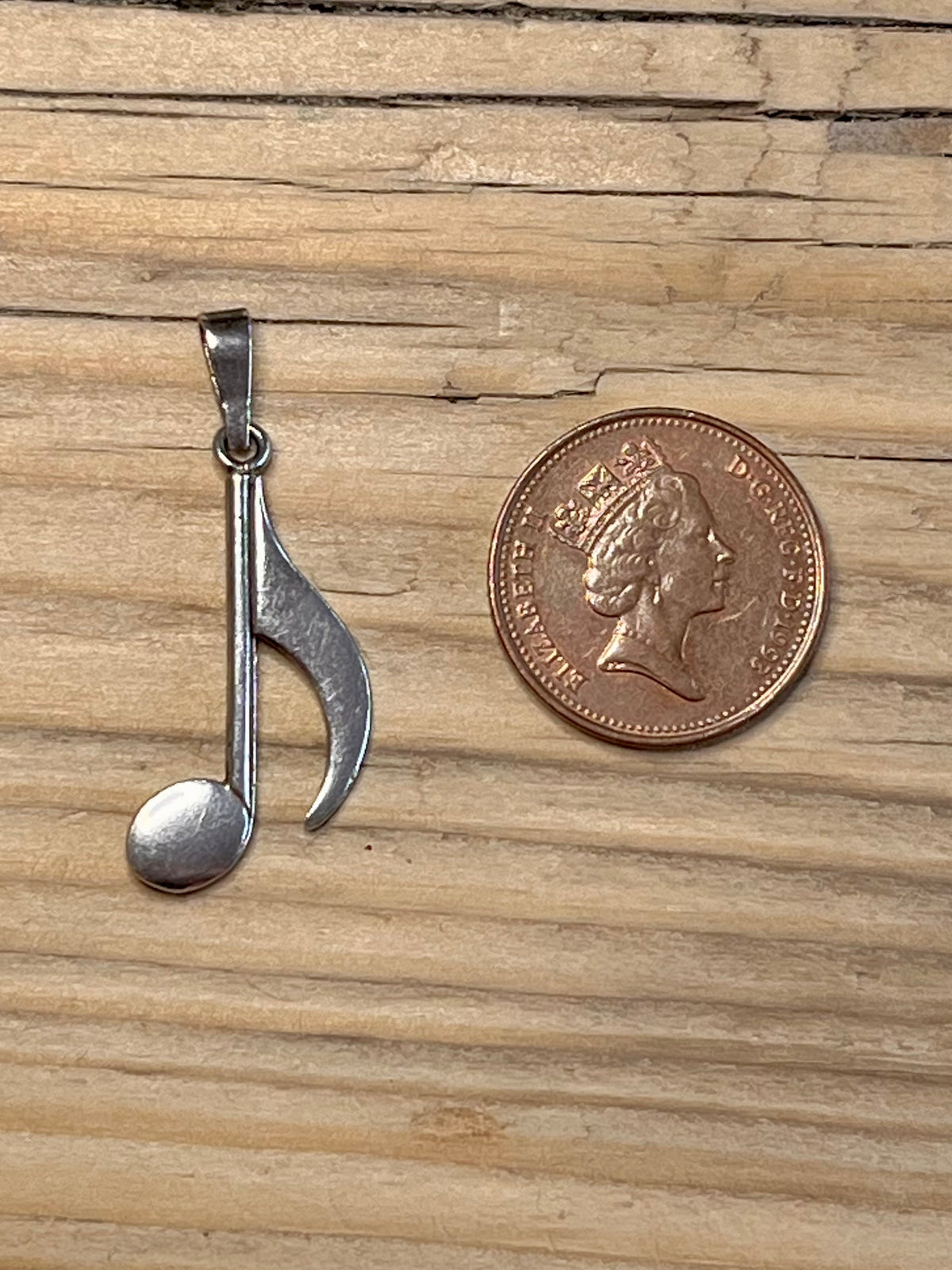 Music Note 925 HS Hallmark Sterling Silver Pendant
