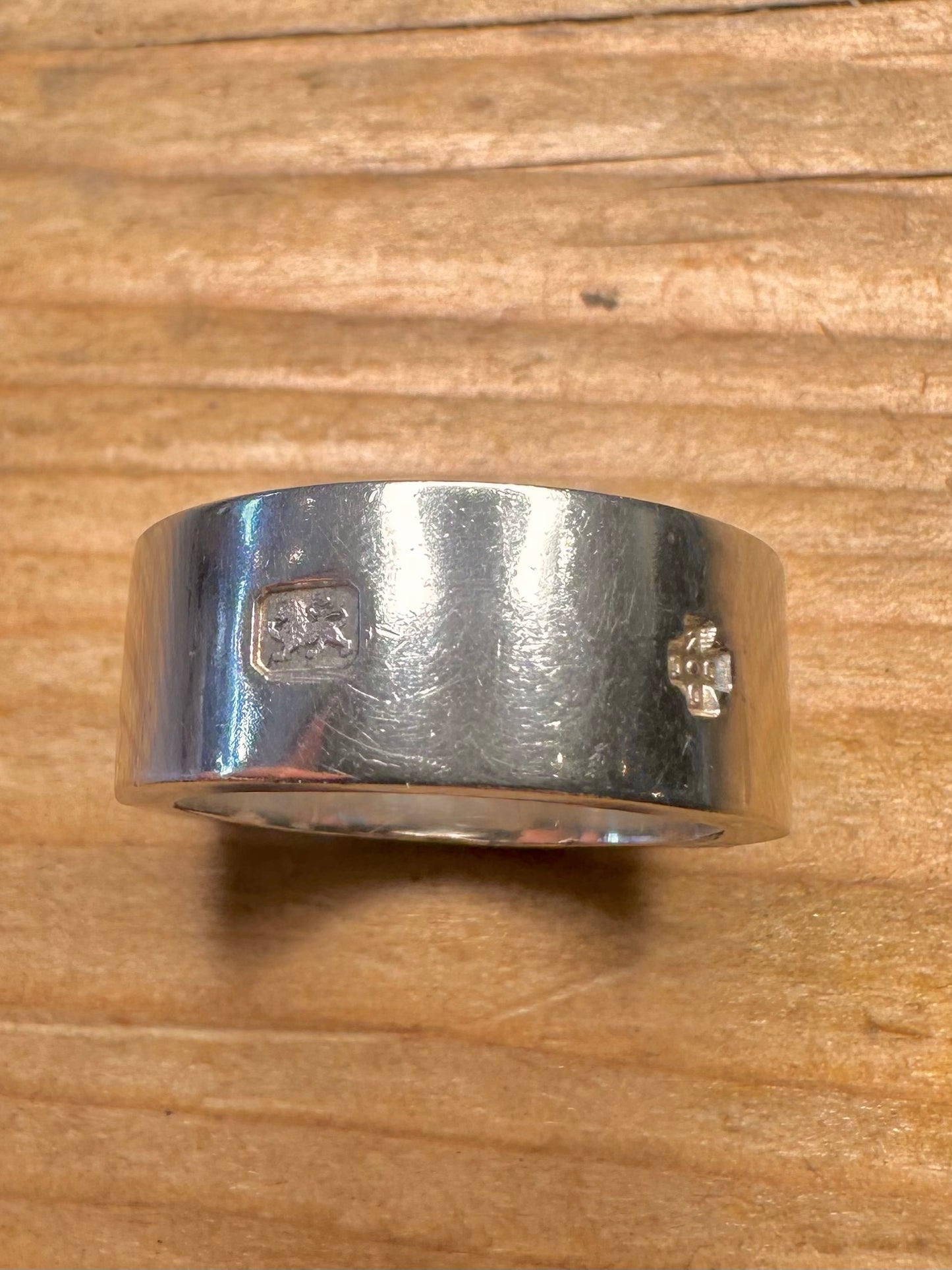 Modern 2000 Chunky Hallmarked Band 925 Sterling Silver Size P1/2 Ring