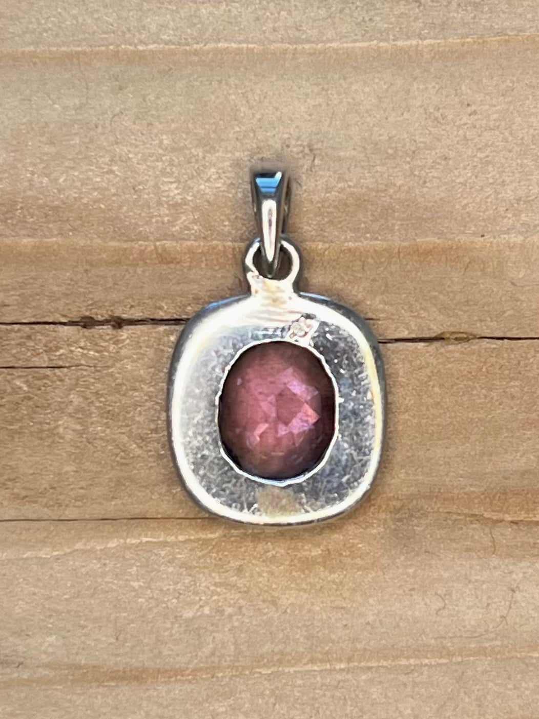 Rounded Faceted Square Amethyst 925 Sterling Silver Pendant