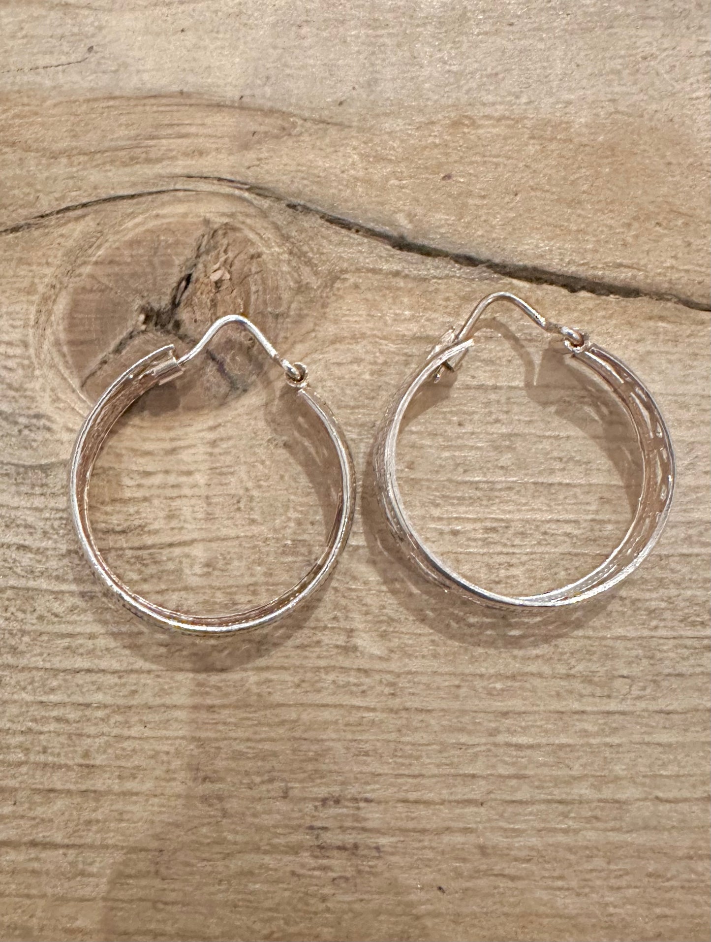 Vintage Filigree Hoop 925 Silver Earrings