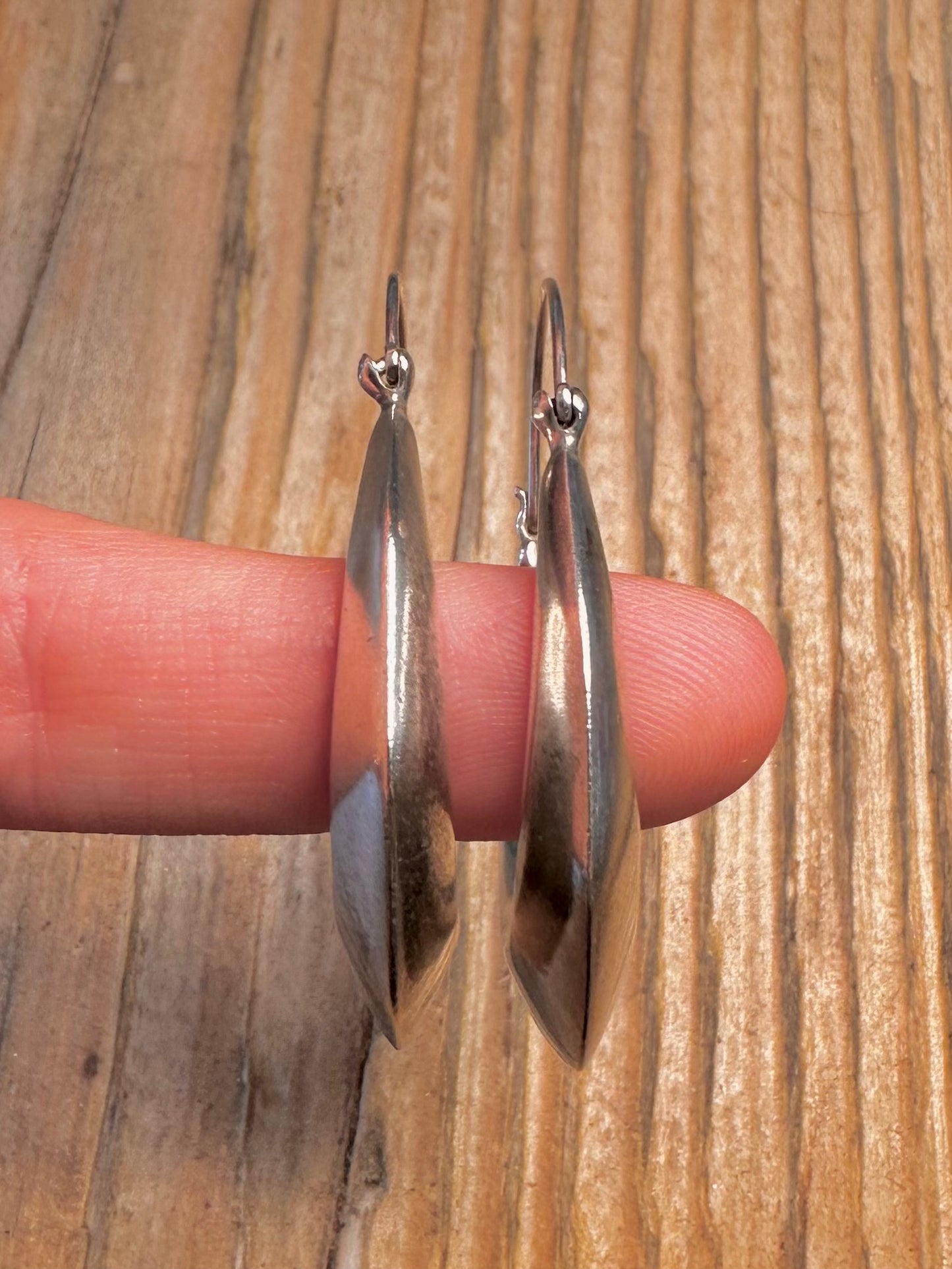 Chunky Geometric Shaped Hoops 925 Sterling Silver Earrings