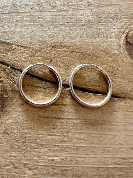 Vintage Simple Hoops 925 Silver Earrings