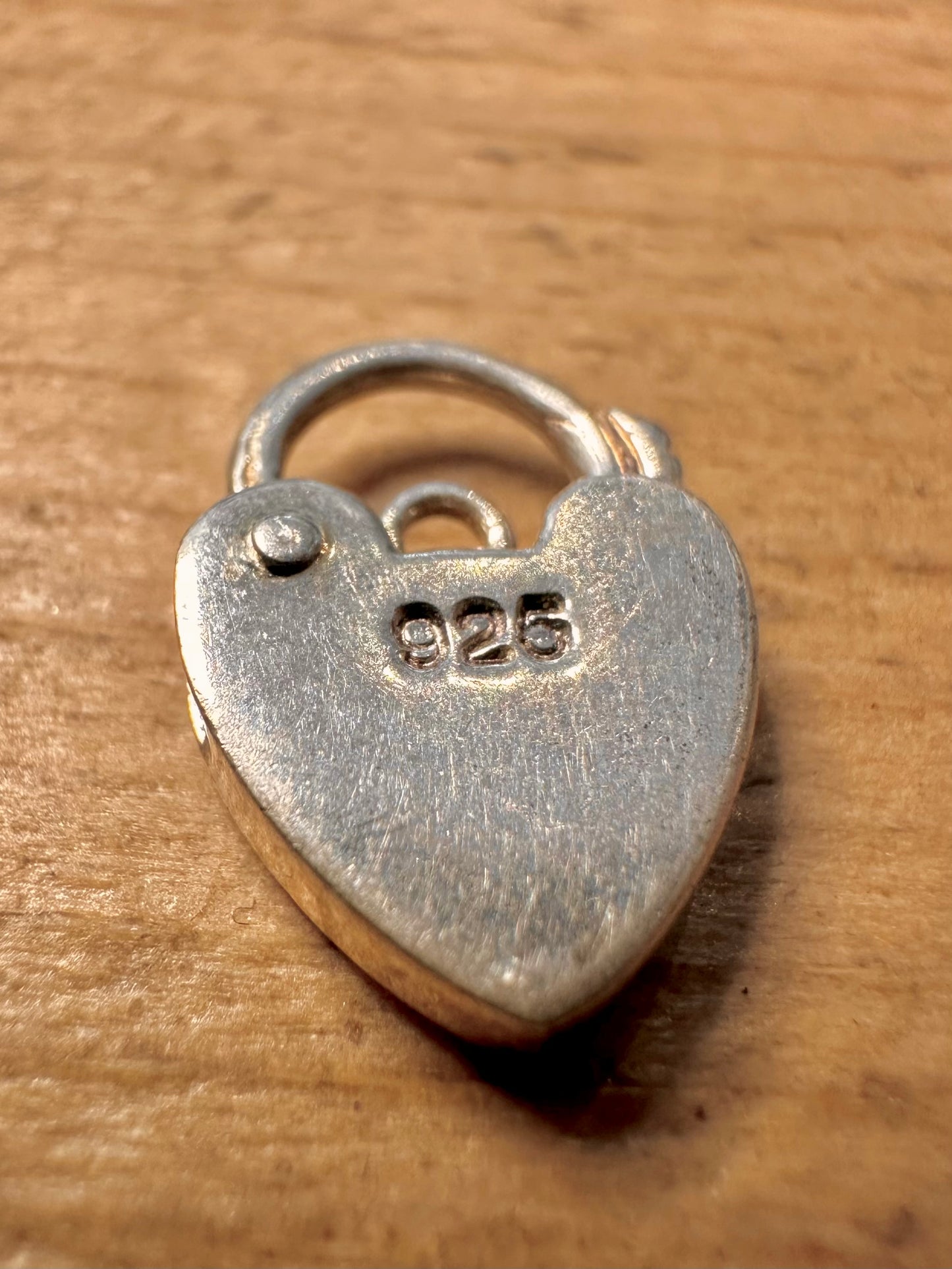 Vintage Heart Padlock 925 Silver Pendant