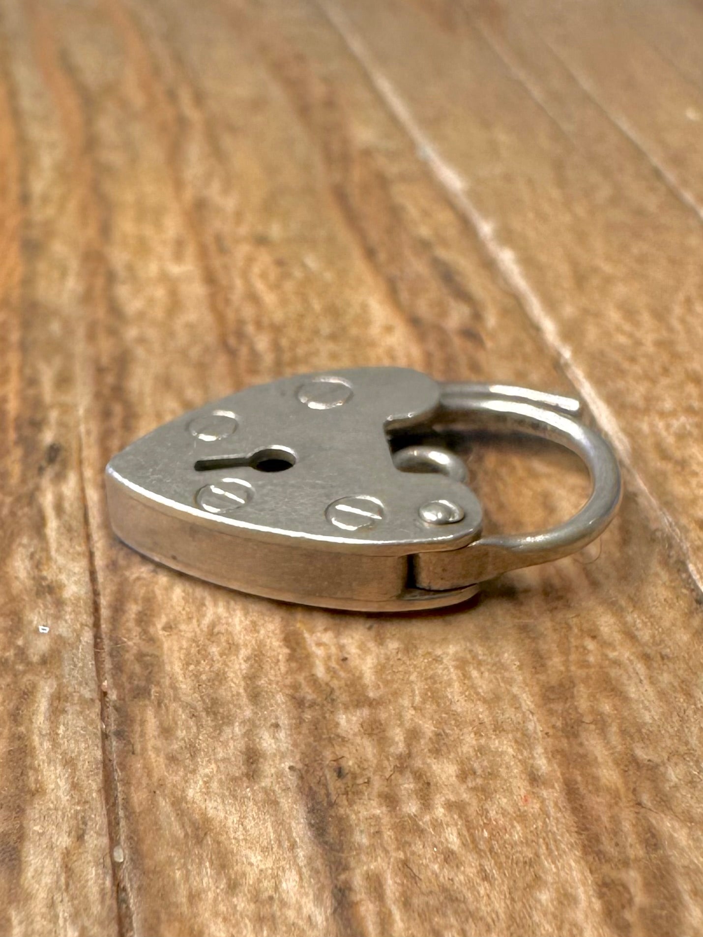 Vintage Heart Padlock 925 Sterling Silver Pendant