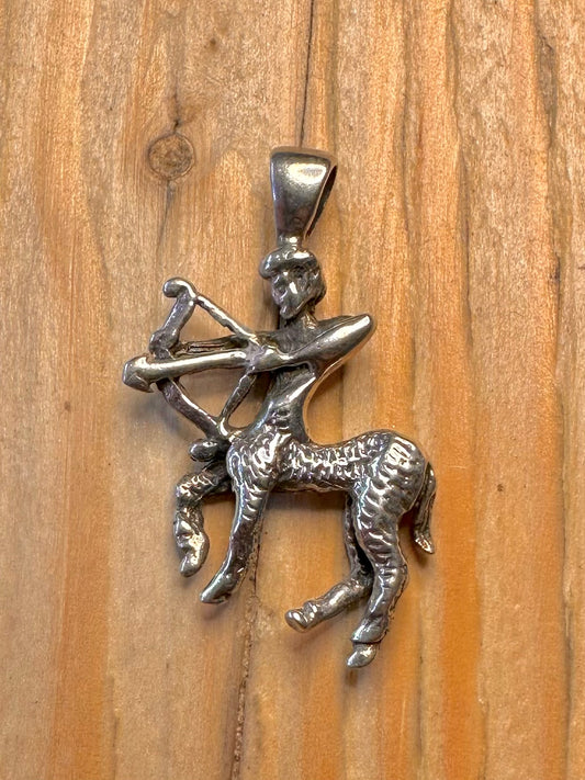 Vintage Sagittarius Archer 925 Silver Pendant