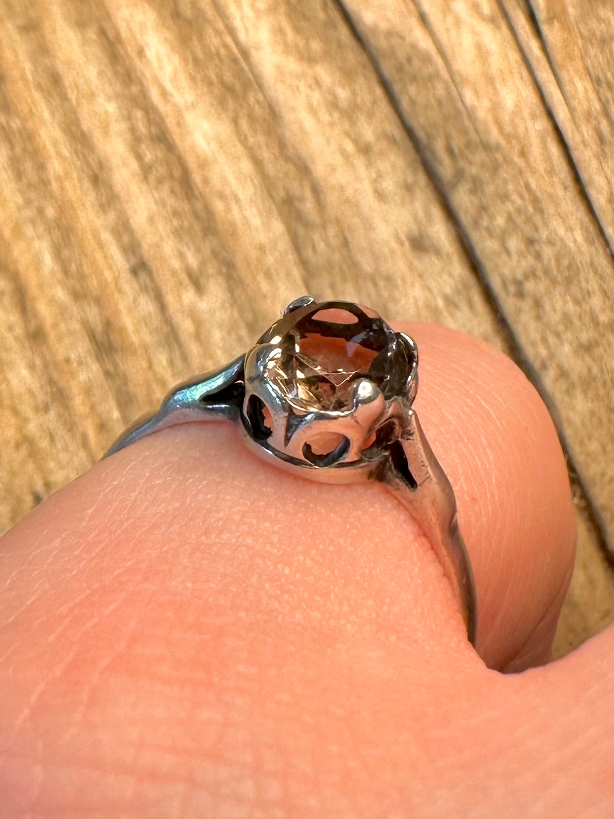Smokey Quarts 1976 Edinburgh 925 Sterling Silber Ring Größe O1/2