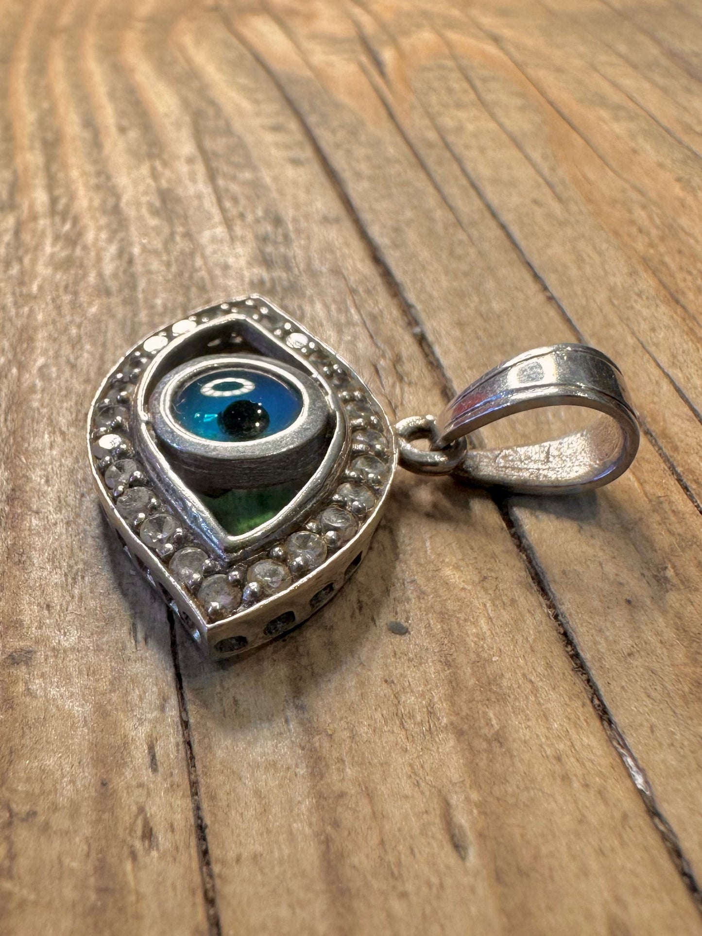 Evil Eye CZ Stones 925 Sterling Silver Pendant