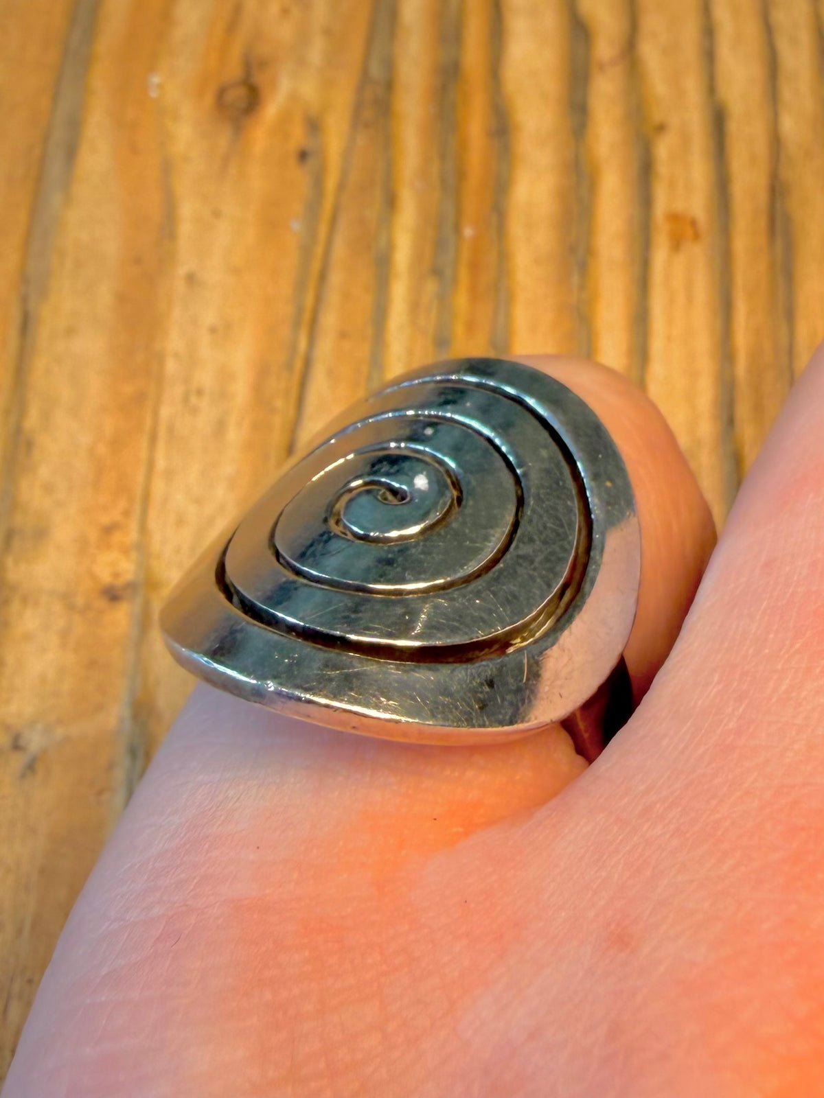 Chunky Spiral 925 Sterling Silver Size N Ring