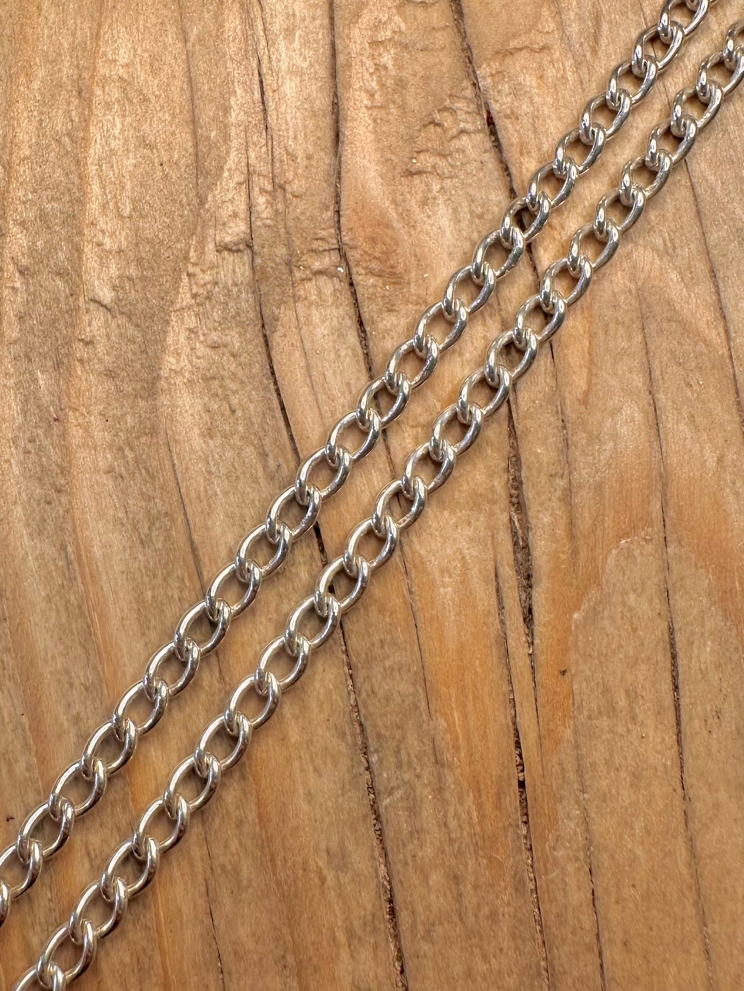 Vintage Curb Chain 925 Sterling Silver 18 inch Necklace