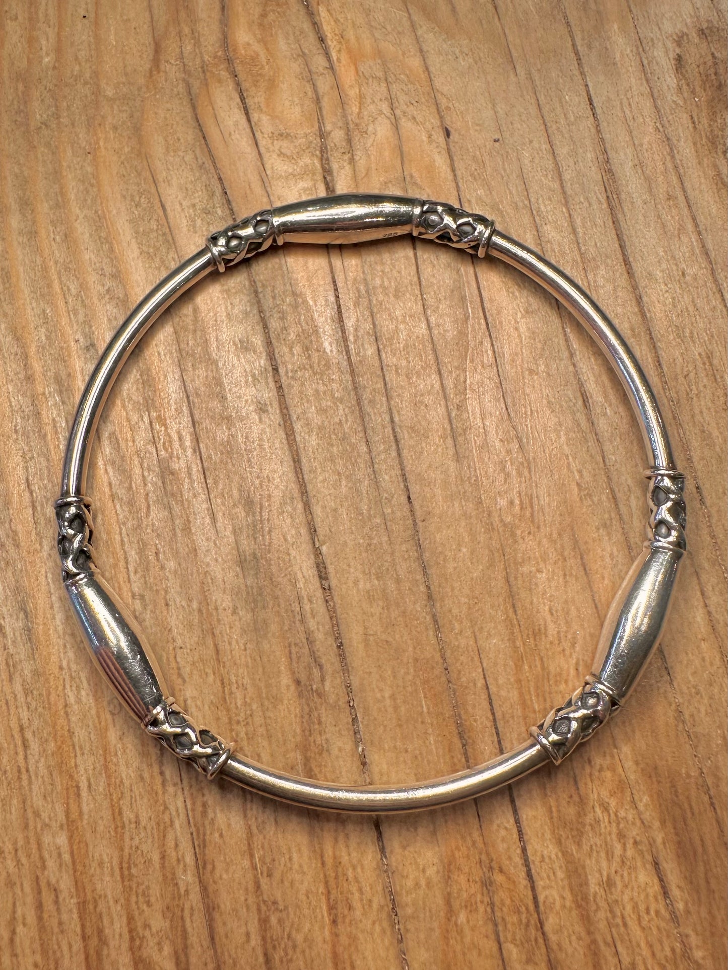 Vintage Bail Style 925 Sterling Silver Bangle