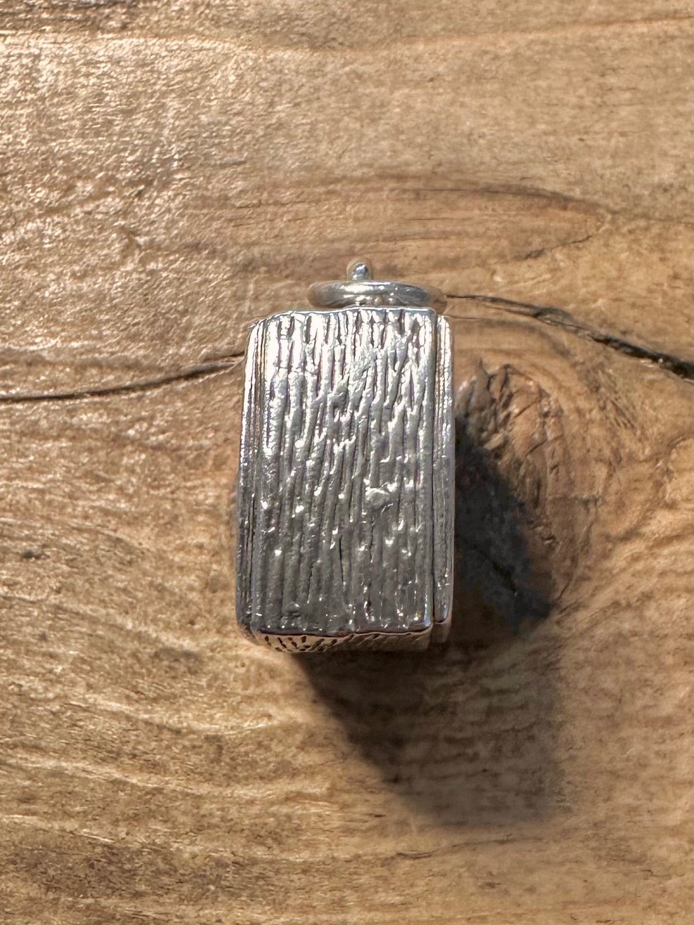 Vintage 1976 1+Oz Textured Block 925 Silver Pendant