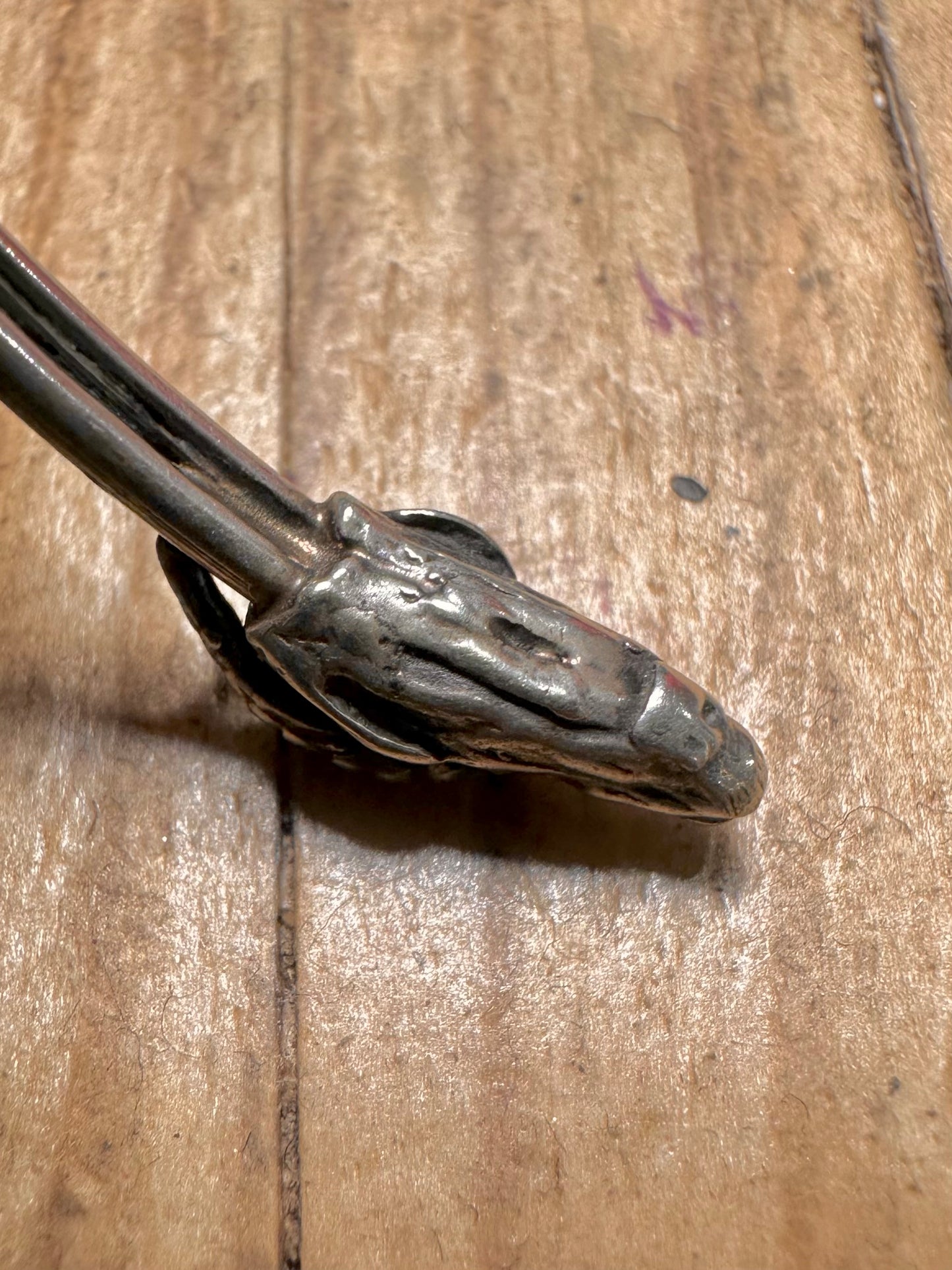 Vintage Double Rams Head Cuff 925 Sterling Silver Bangle