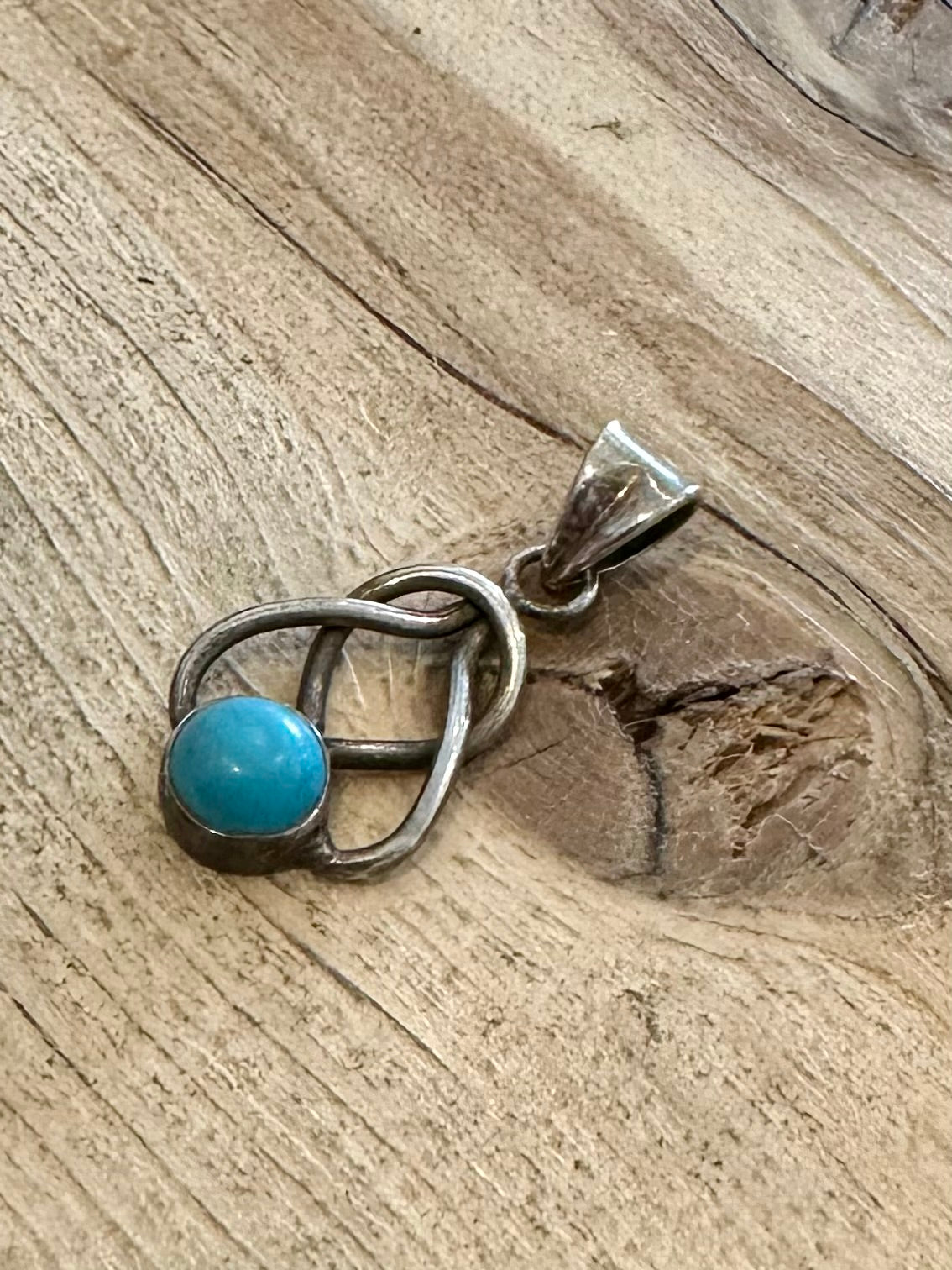 Vintage Turquoise Celtic 925 Silver Pendant